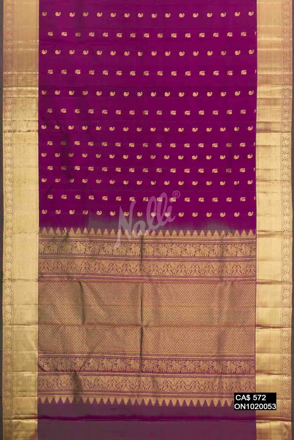 Purple Kanchipuram Silk Saree