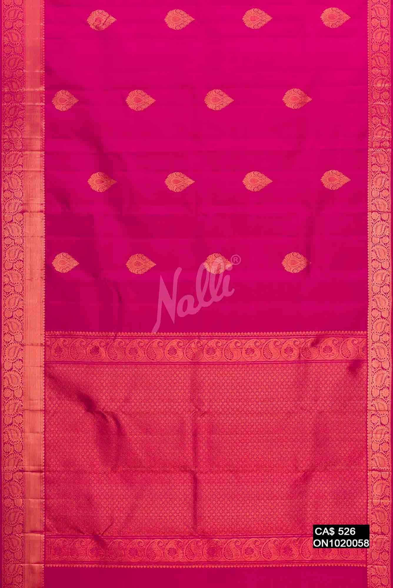 Dark Pink Kanchipuram Silk Saree