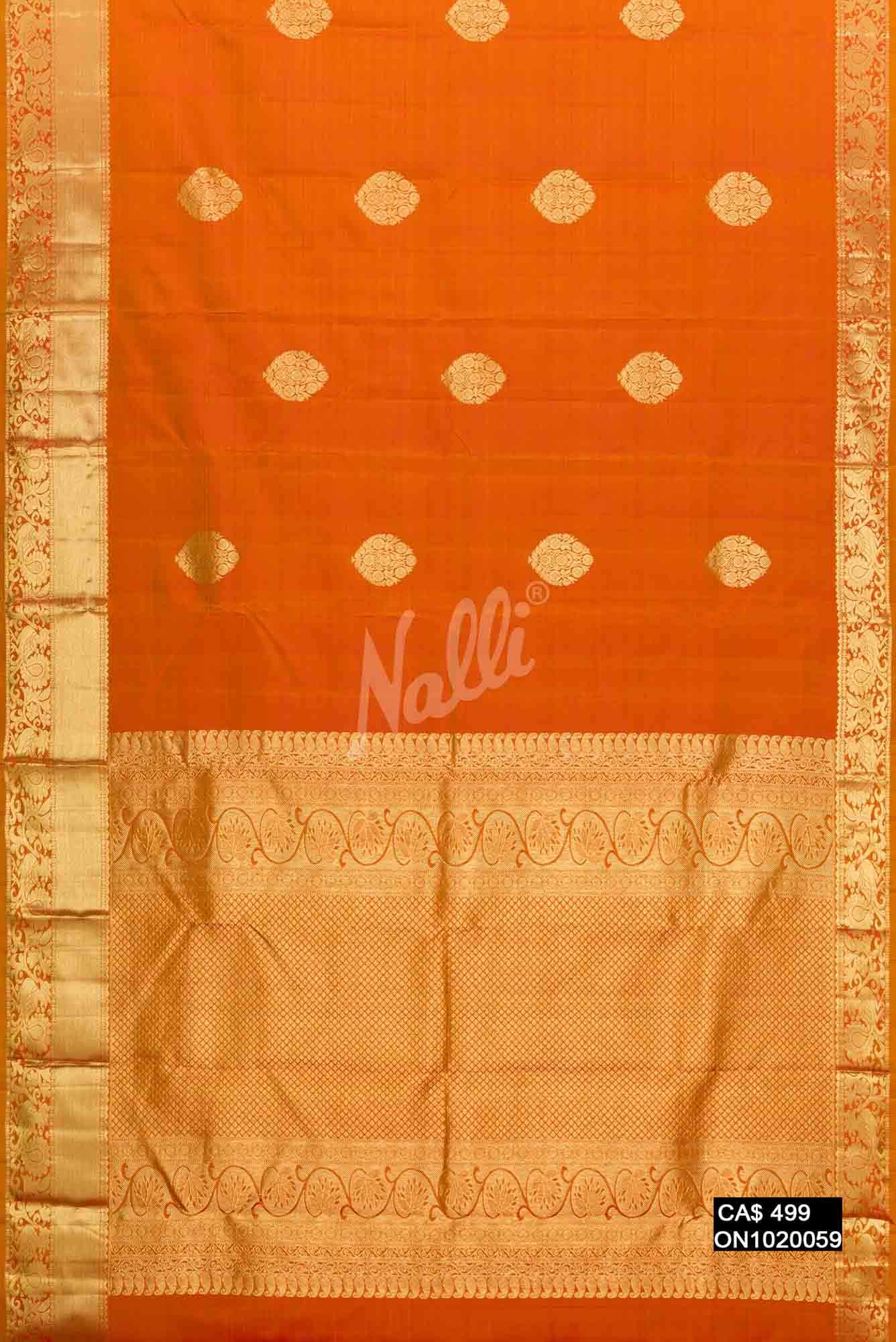 Mustard Kanchipuram Silk Saree
