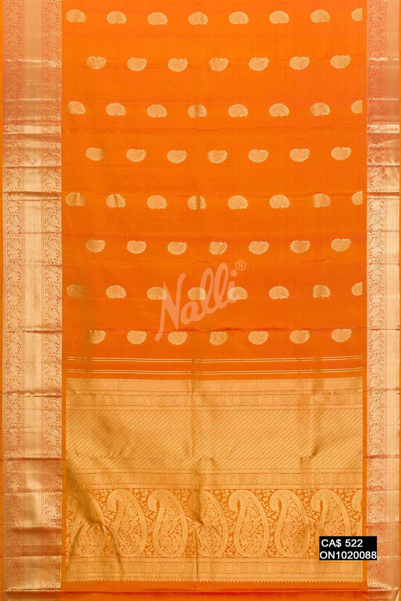 Mustard Kanchipuram Silk Saree