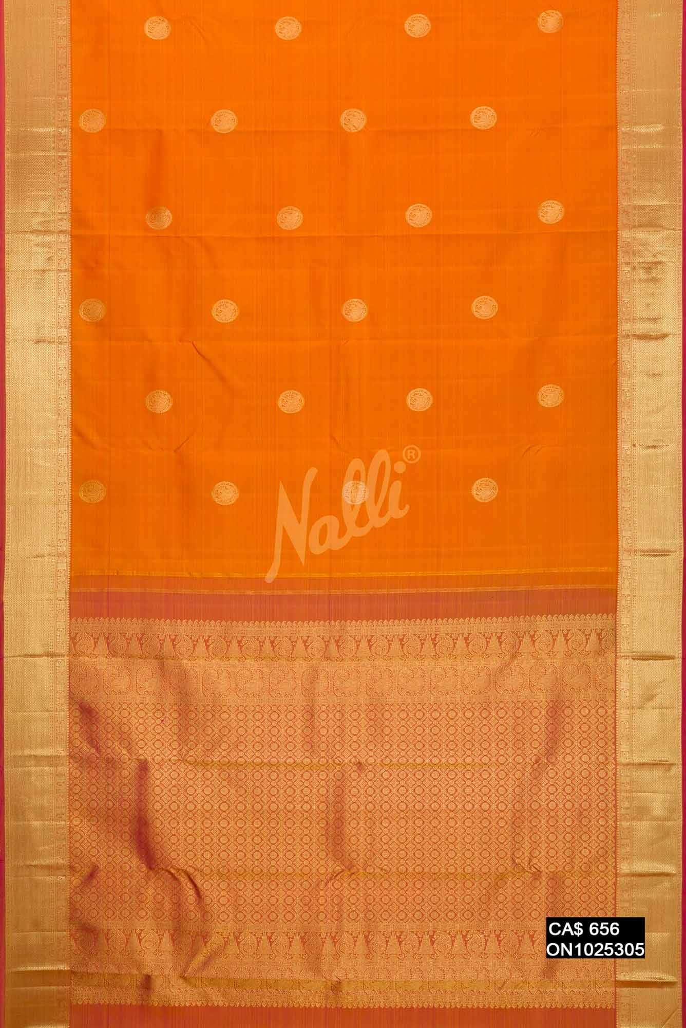 Yellow Kanchipuram Silk Saree