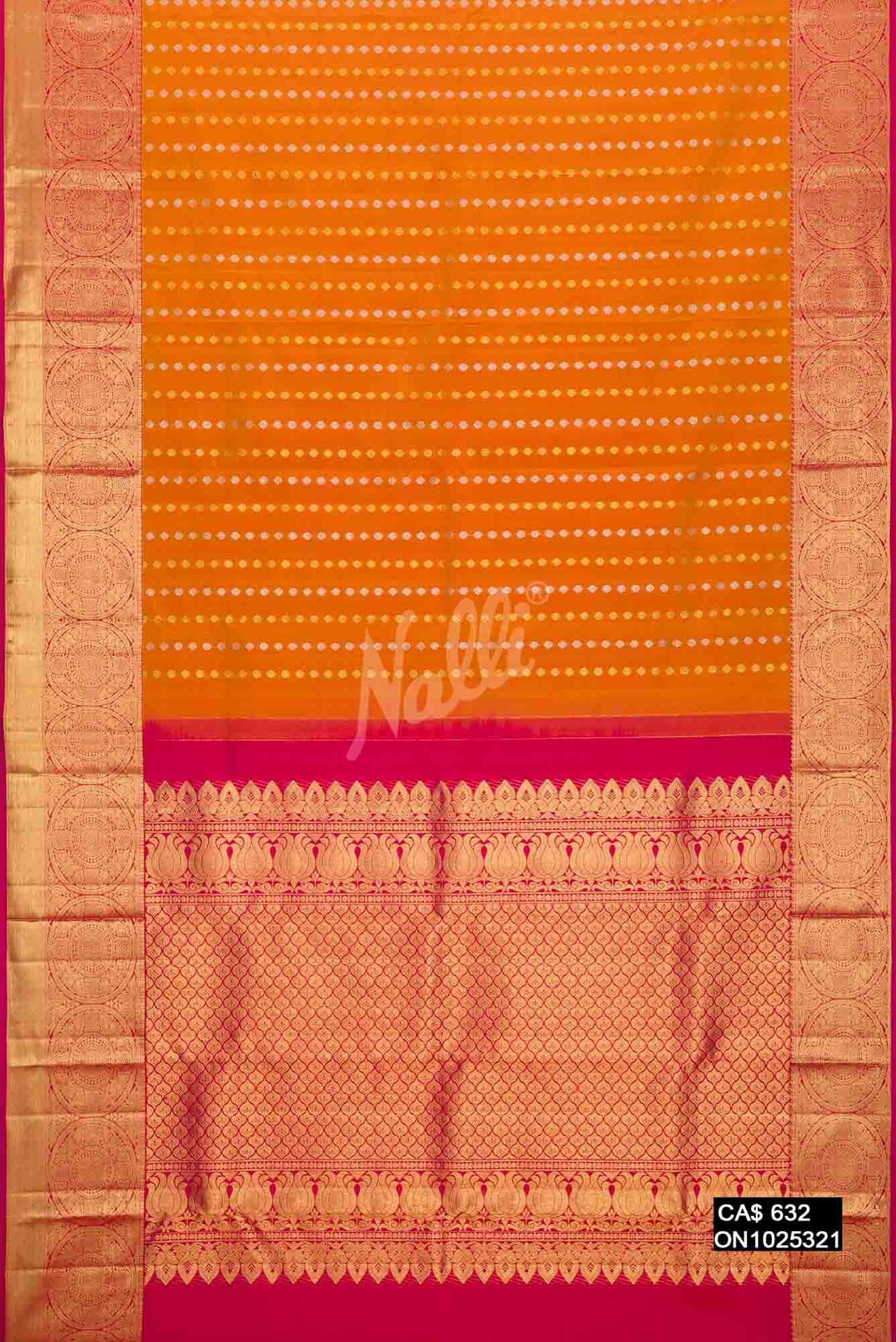 Mustard Kanchipuram Silk Saree