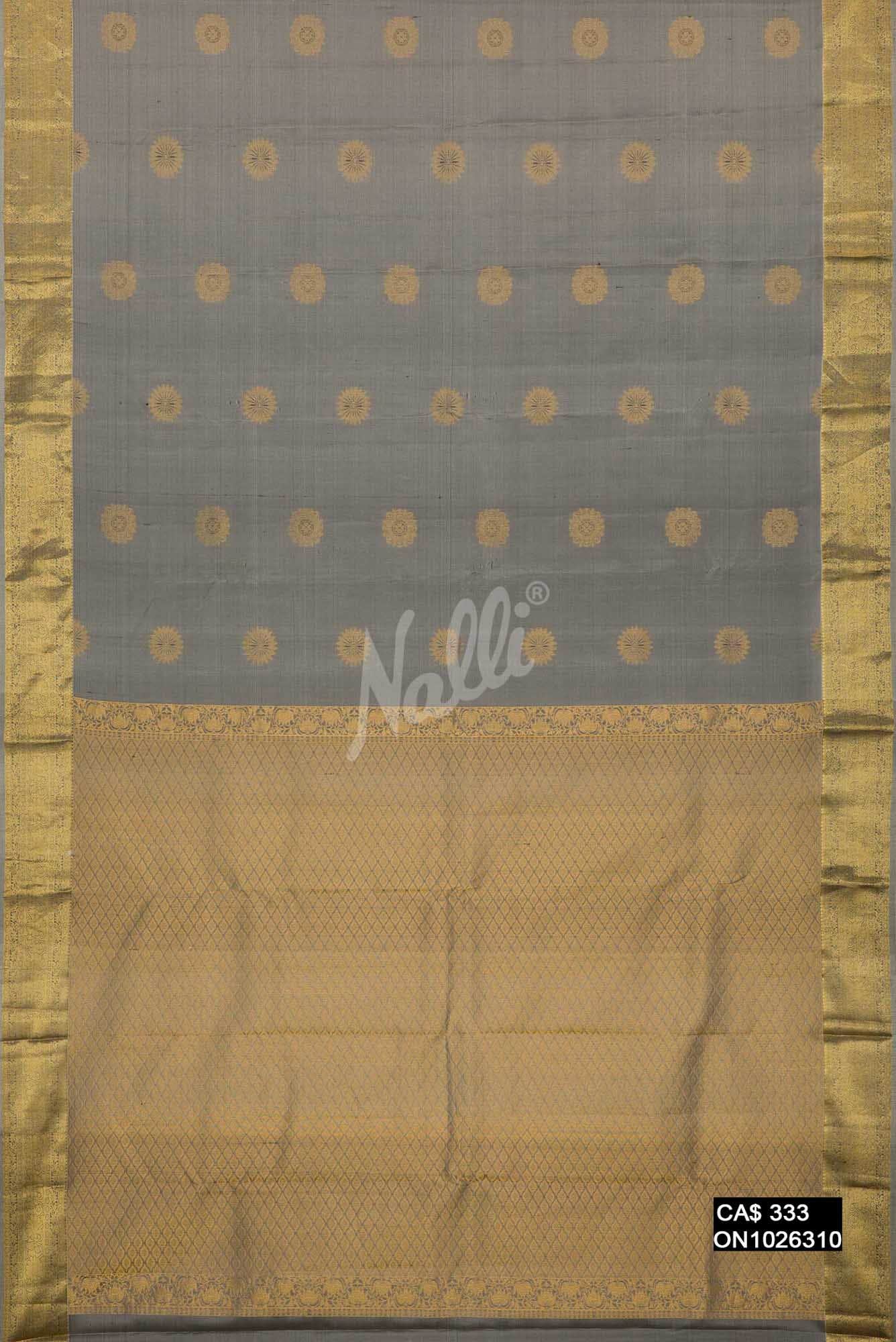 Grey Kanchipuram Silk Saree