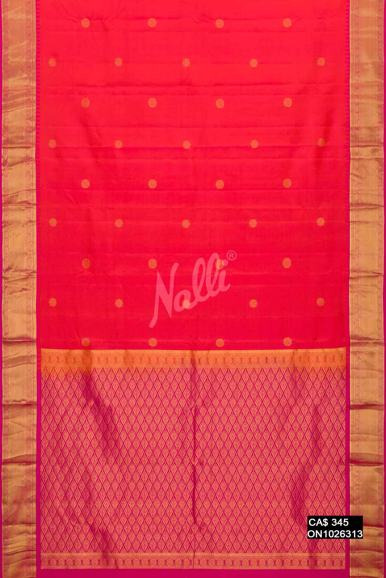 Orange Kanchipuram Silk Saree