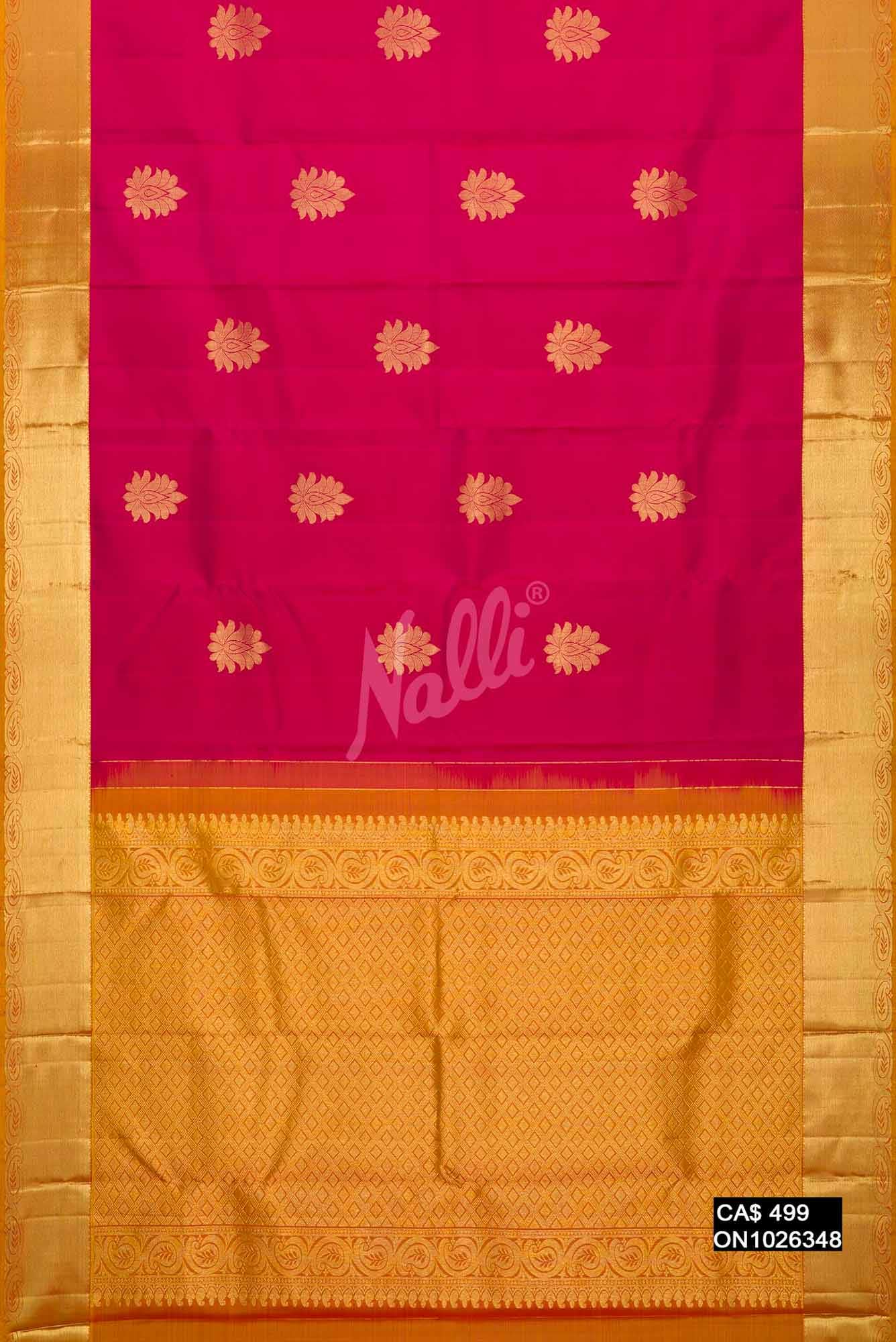 Dark Pink Kanchipuram Silk Saree