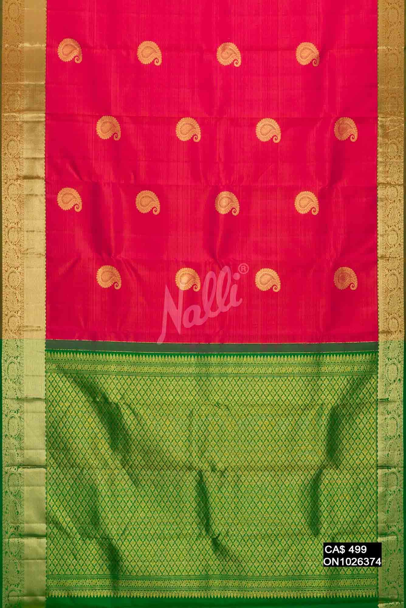 Dark Pink Kanchipuram Silk Saree