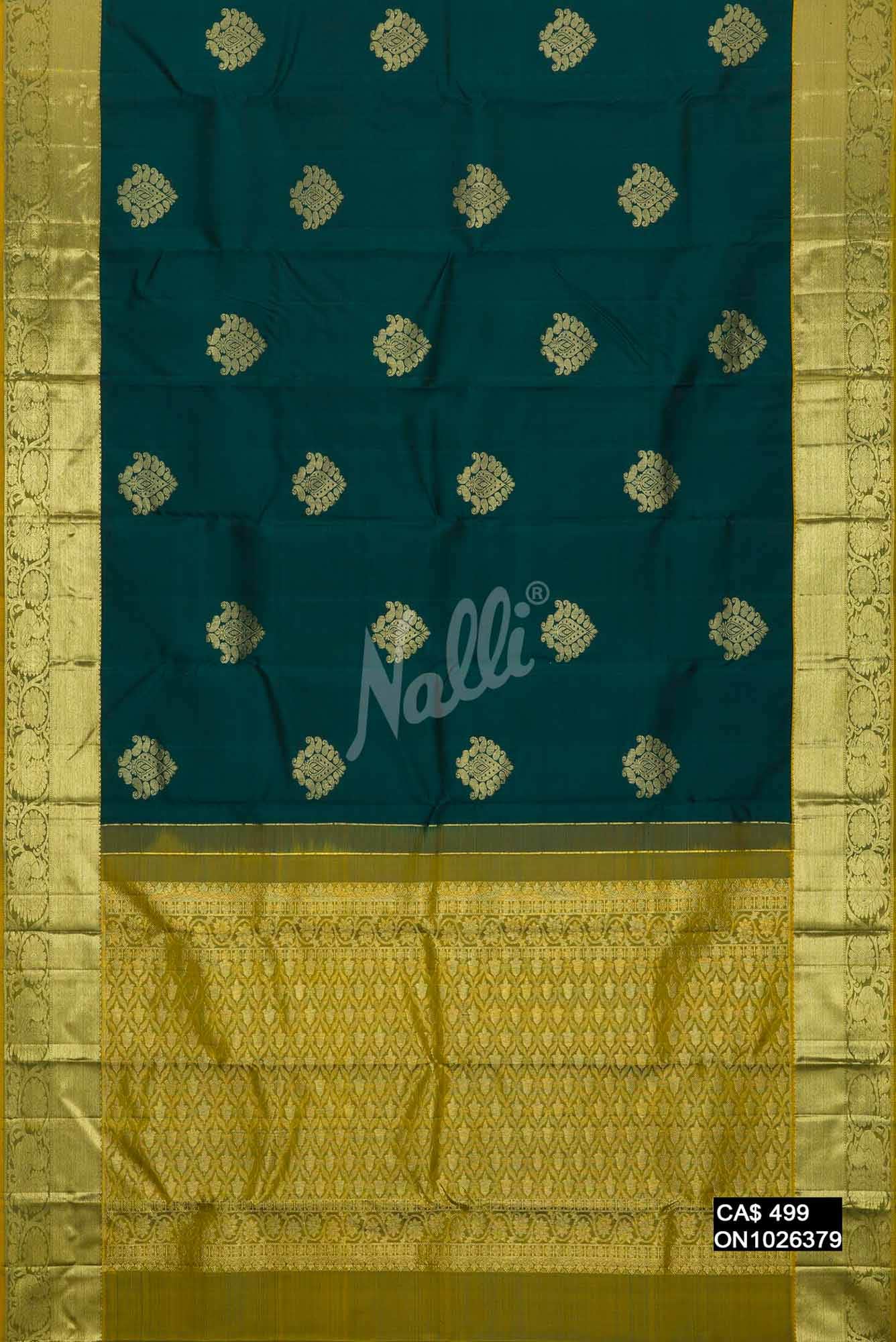 Bottle Green Kanchipuram Silk Saree
