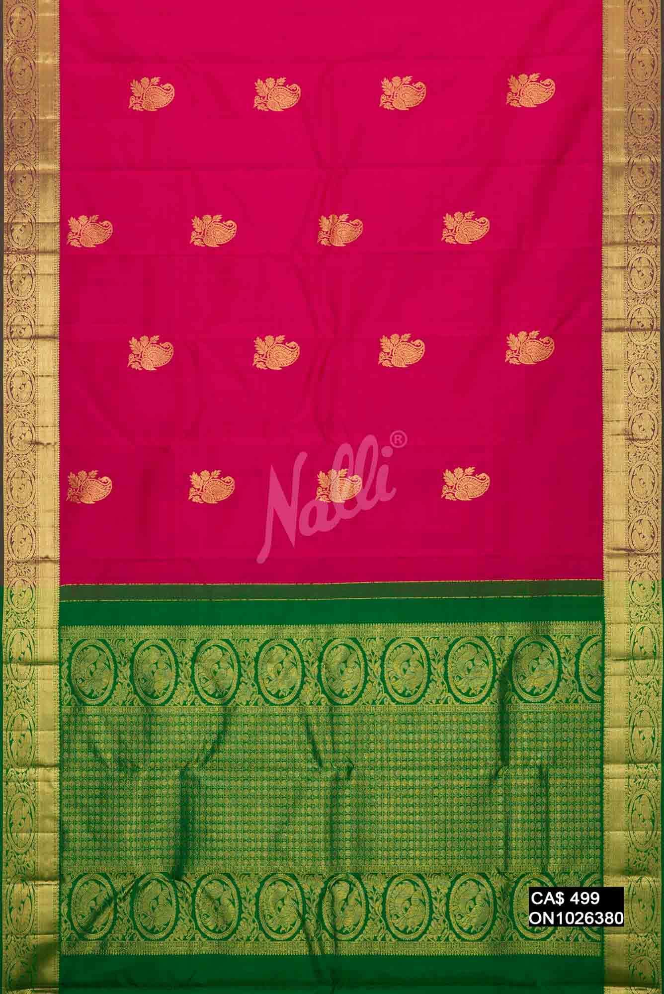 Dark Pink Kanchipuram Silk Saree