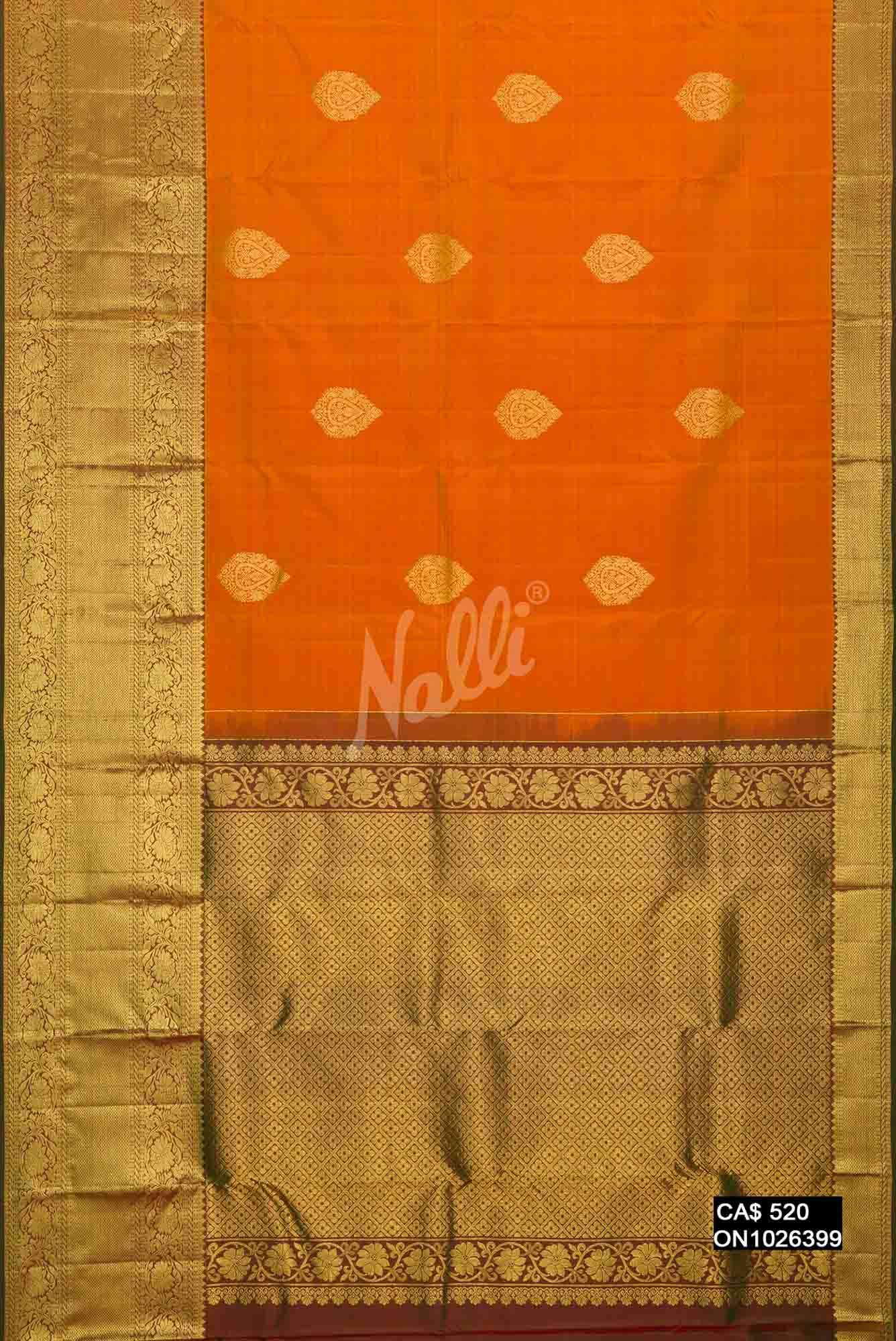 Mustard Kanchipuram Silk Saree