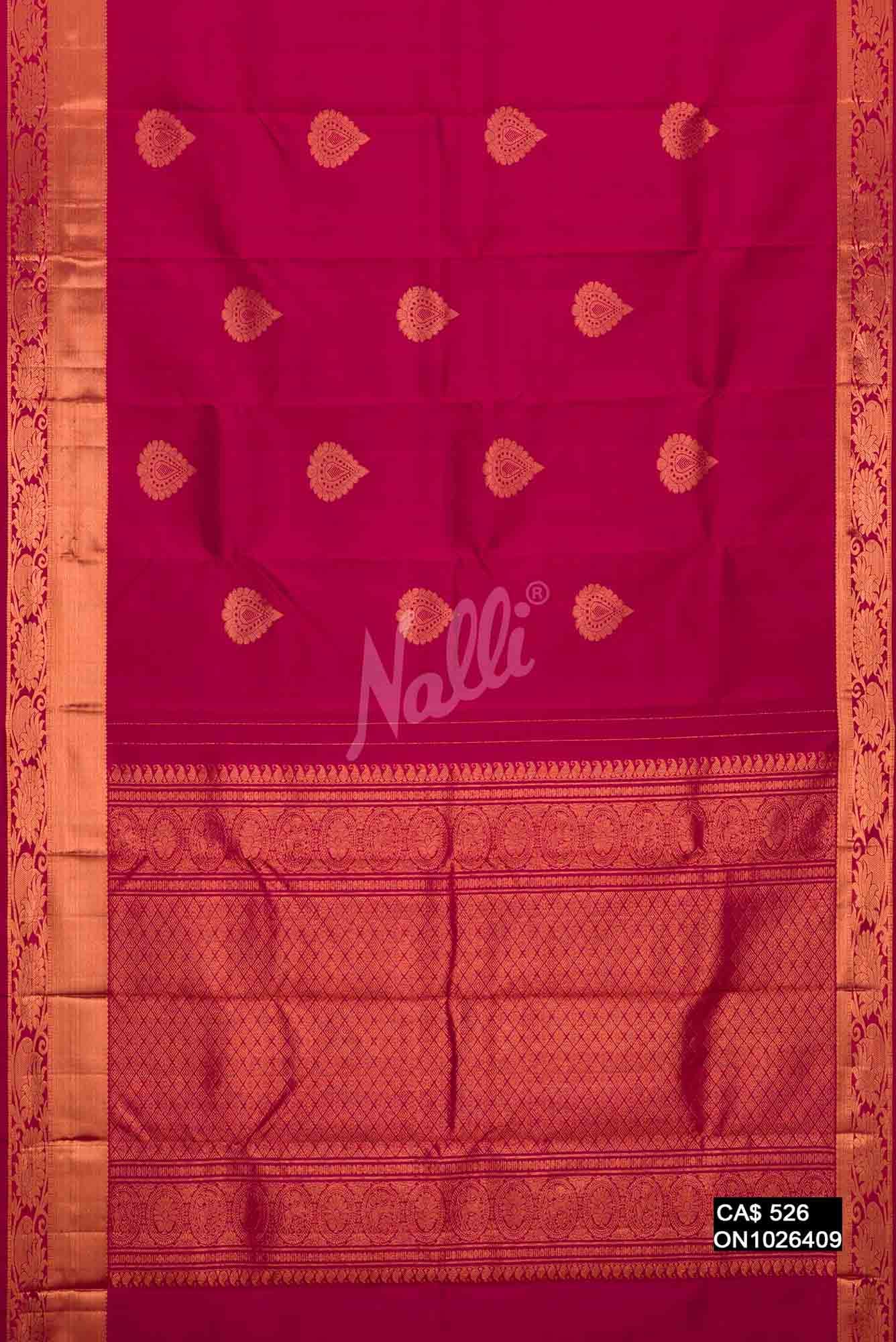 Maroon Kanchipuram Silk Saree