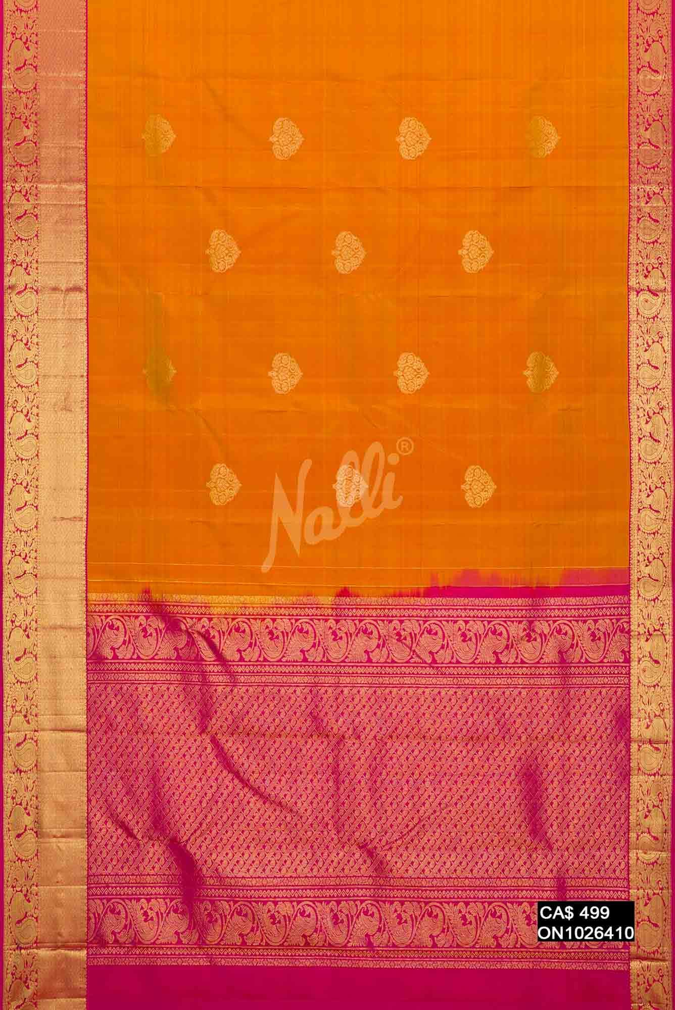 Mustard Kanchipuram Silk Saree