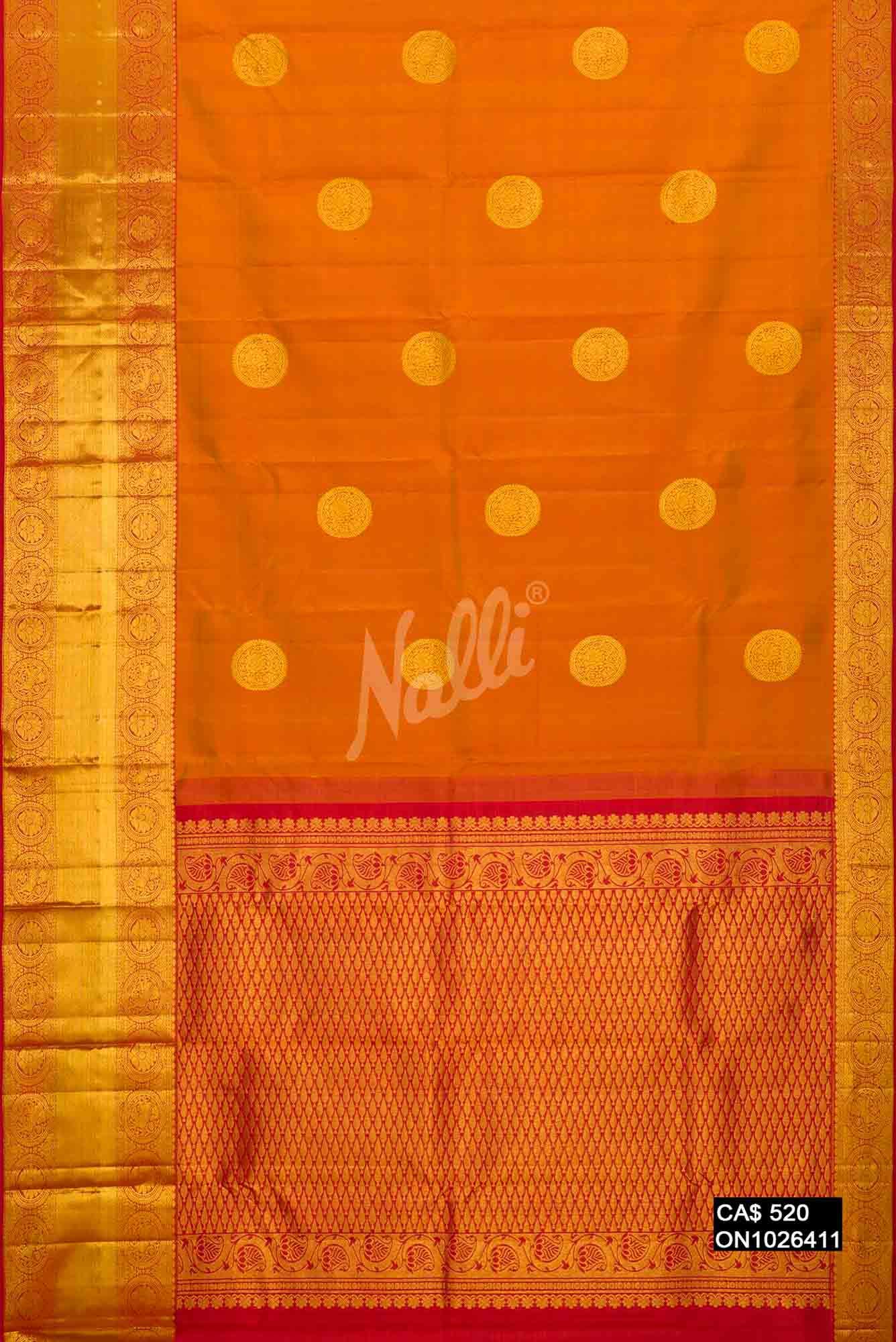Mustard Kanchipuram Silk Saree