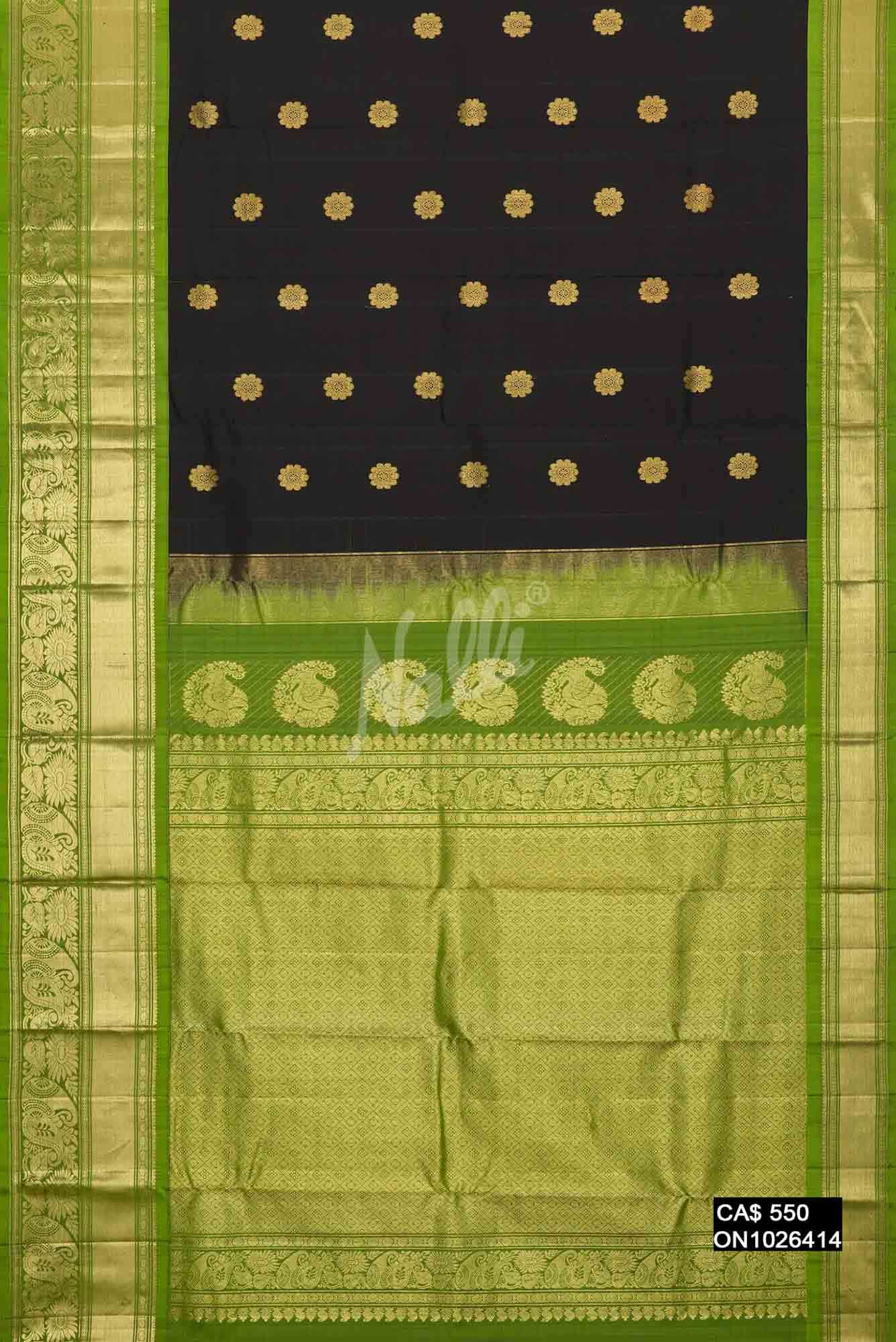 Black Kanchipuram Silk Saree