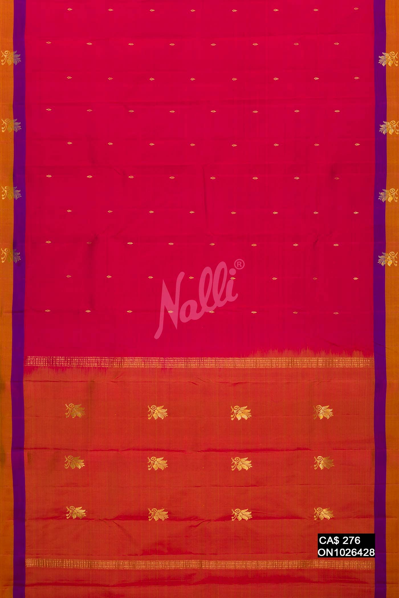 Dark Pink Kanchipuram Silk Saree