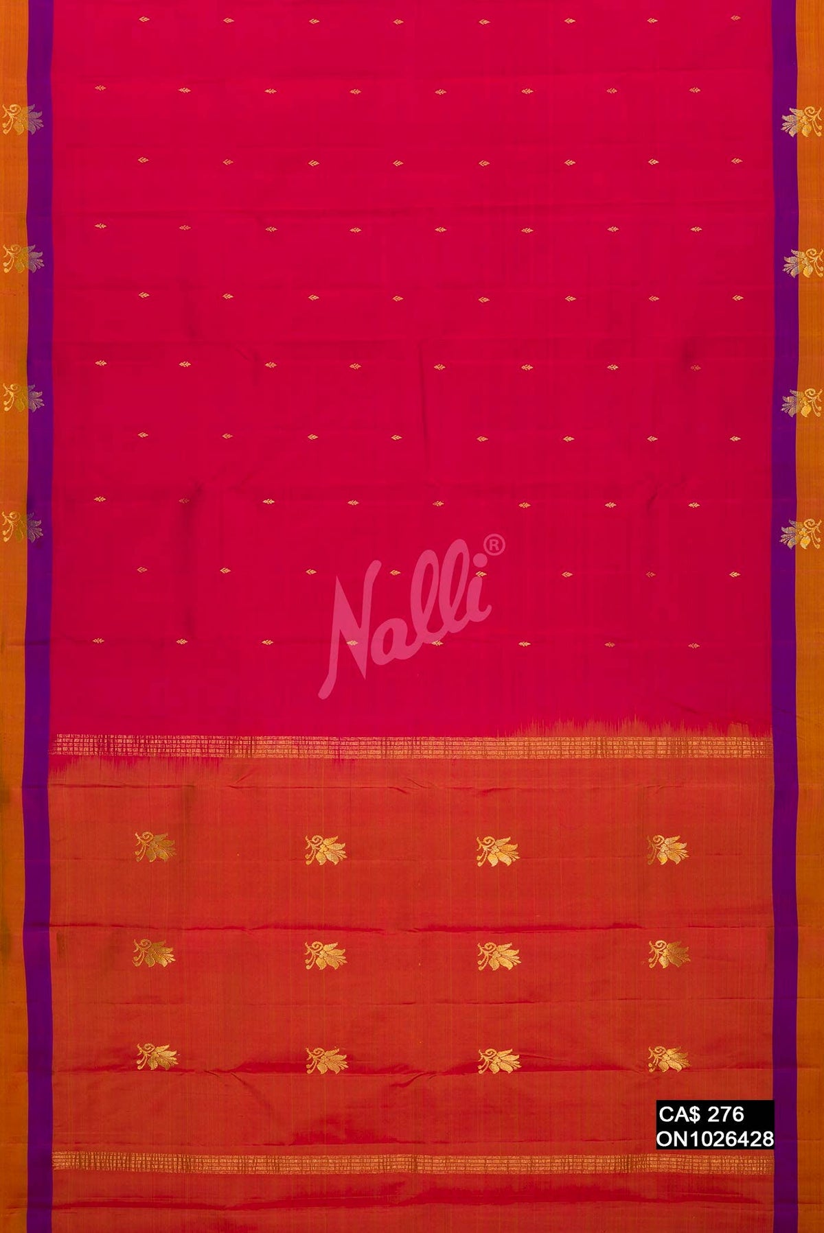Dark Pink Kanchipuram Silk Saree
