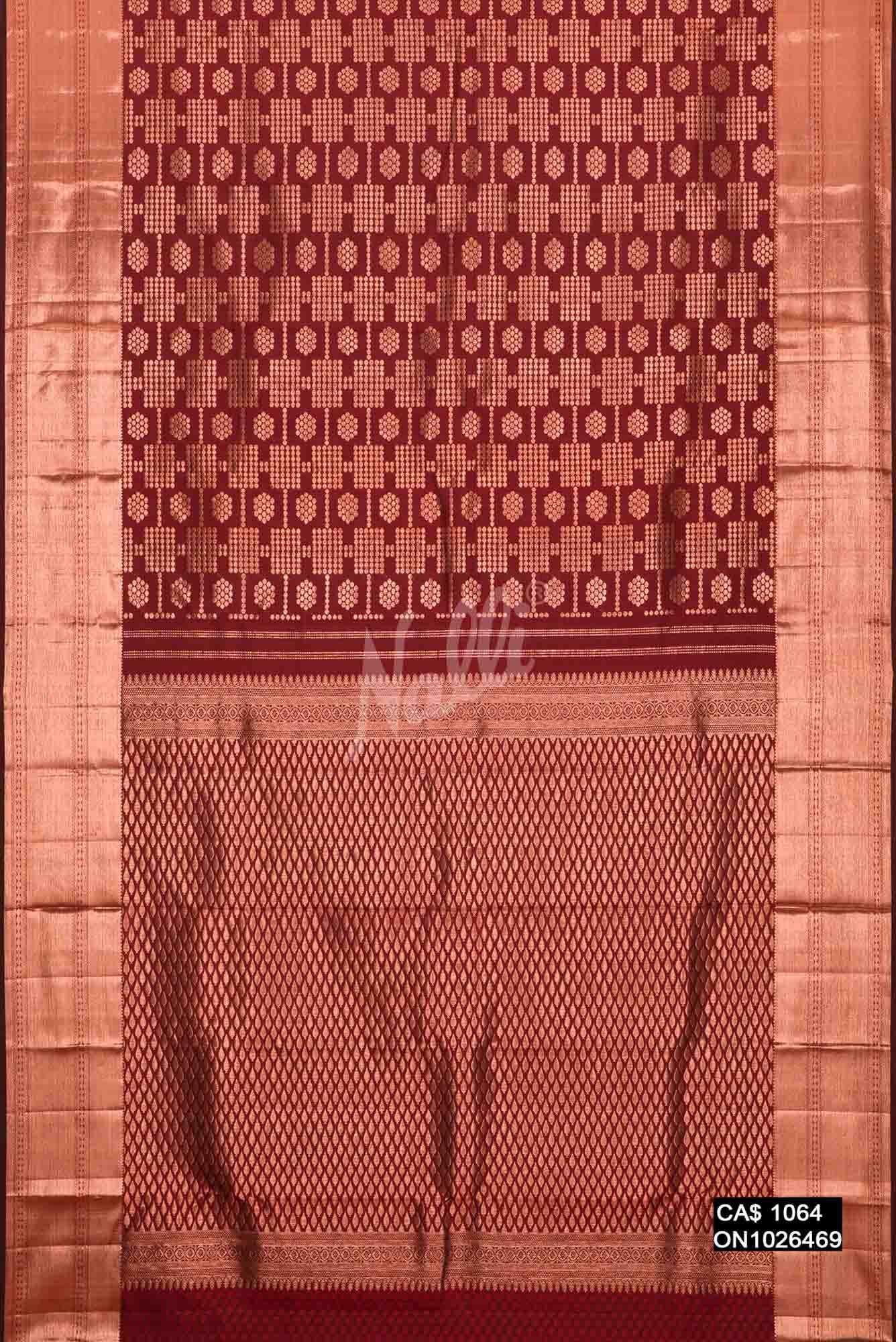 Maroon Kanchipuram Silk Saree