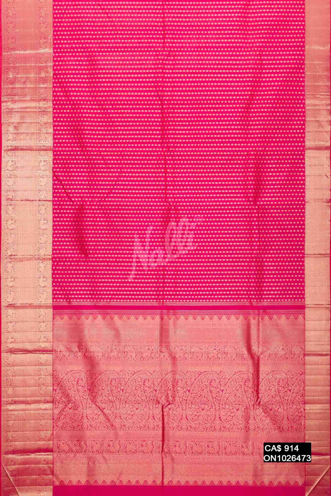 Pink Kanchipuram Silk Saree