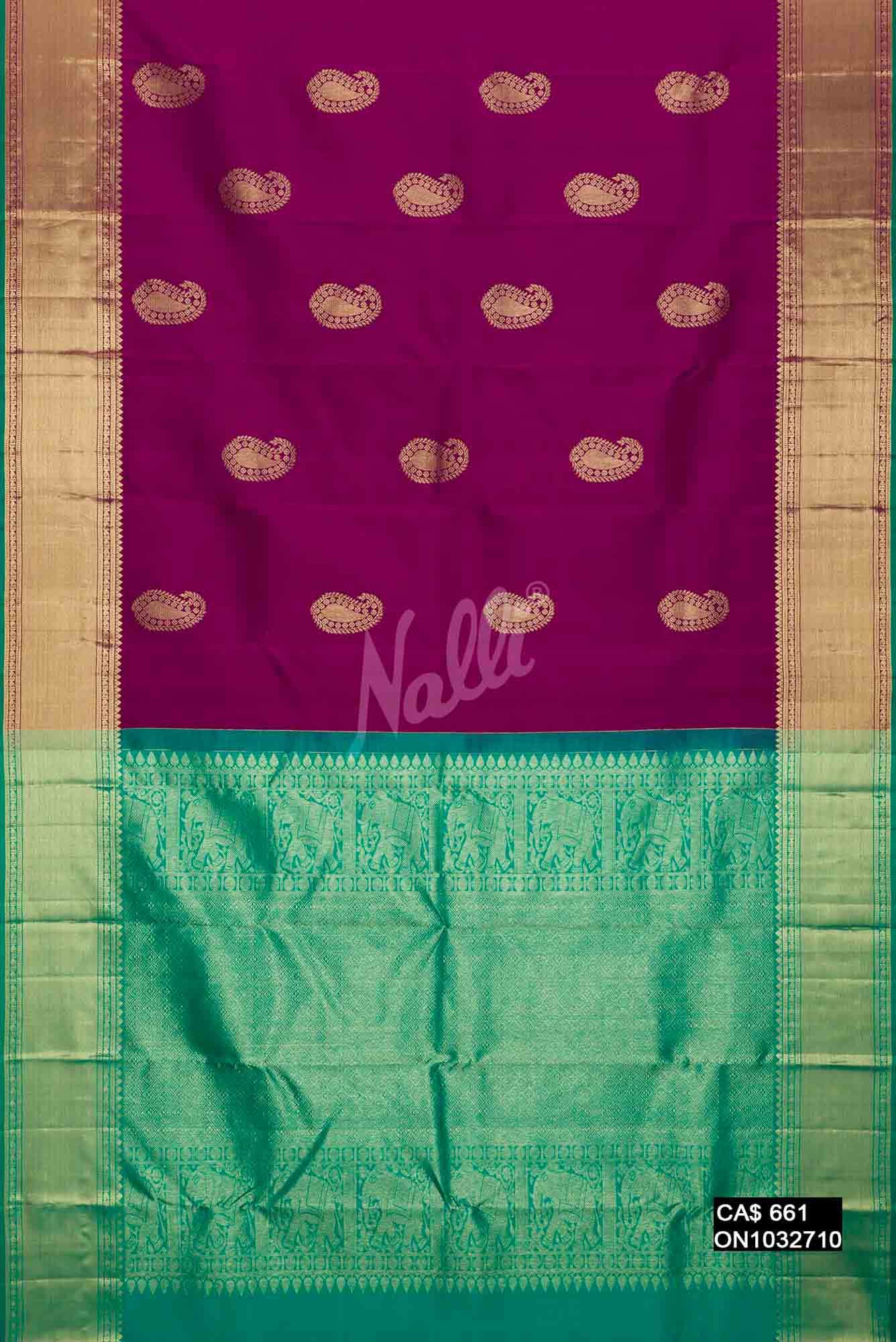 Magenta Kanchipuram Silk Saree