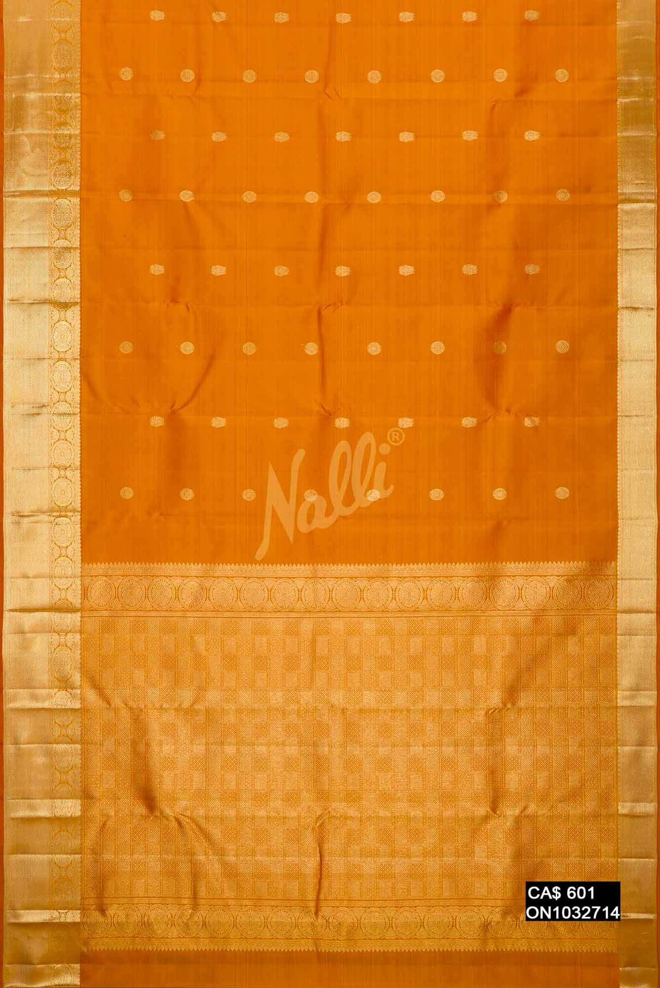 Mustard Kanchipuram Silk Saree