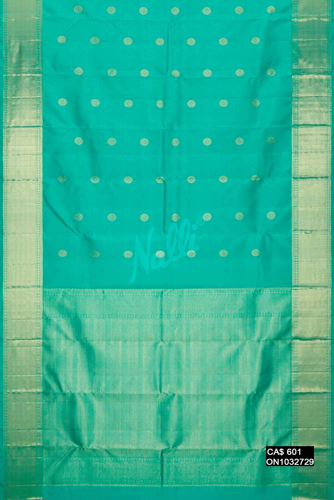 Sea Green Kanchipuram Silk Saree