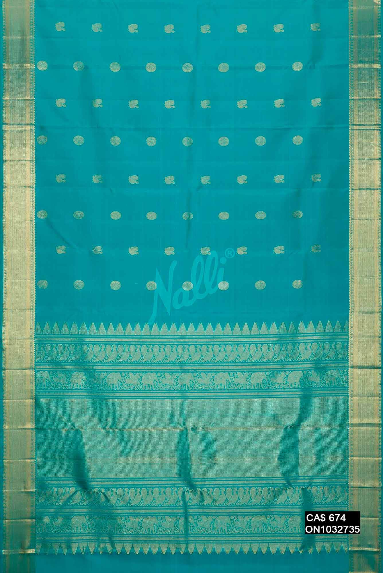 Blue Kanchipuram Silk Saree