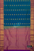 Peacock Blue Kanchipuram Silk Saree