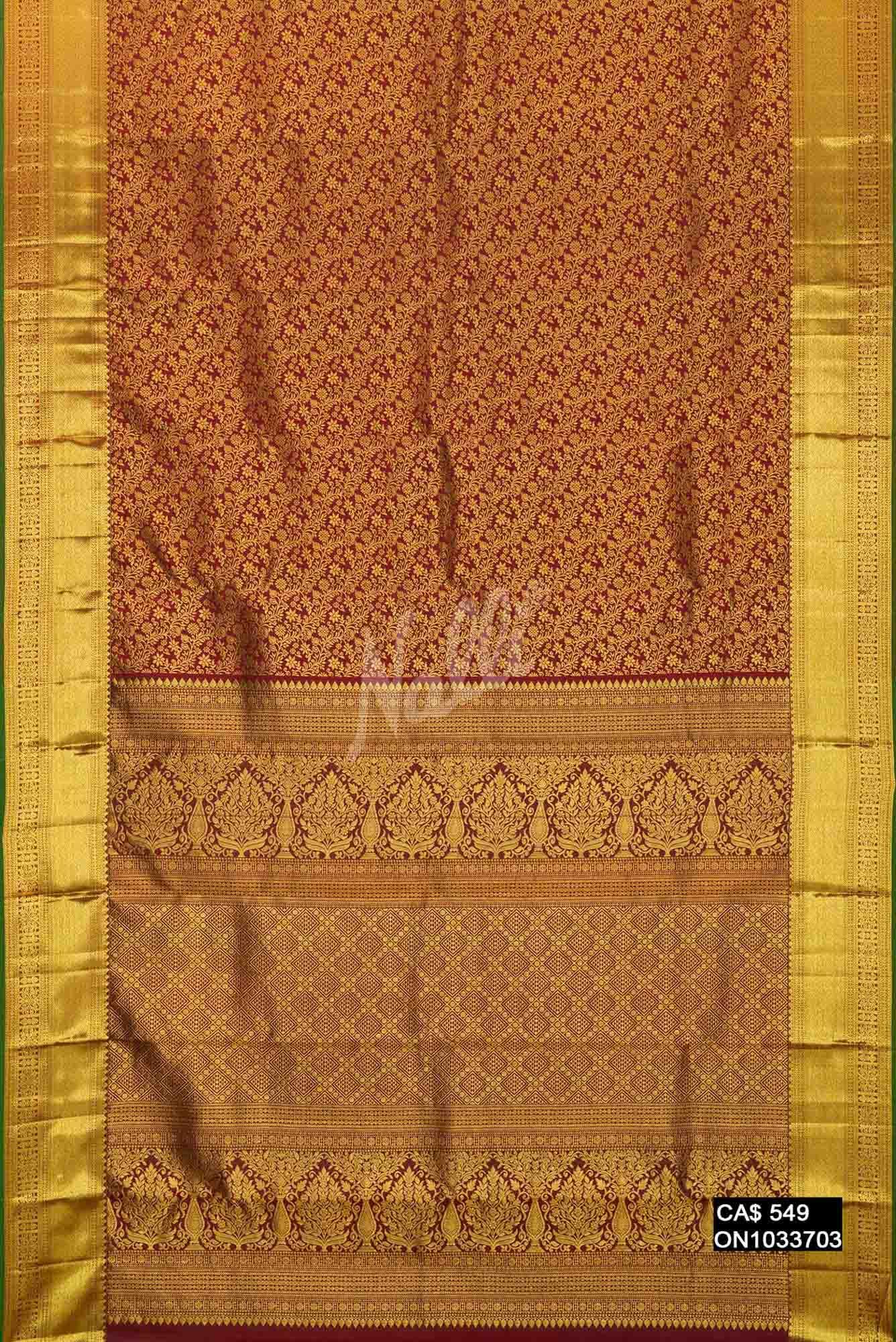 Maroon Kanchipuram Silk Saree