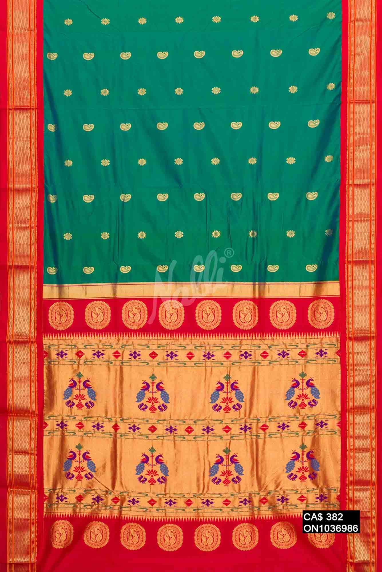 Green Paithani Silk Saree