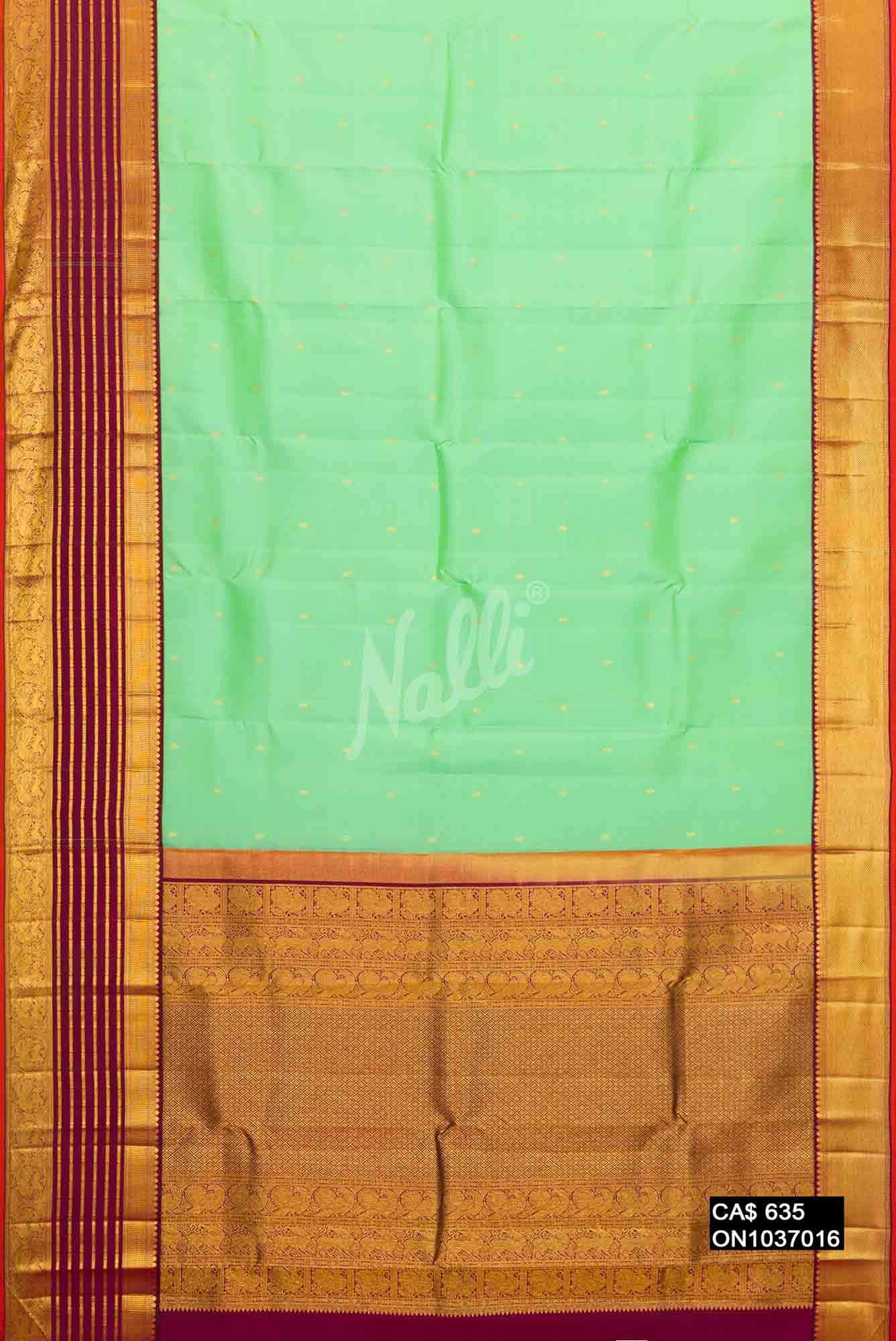 Sea Green Kanchipuram Silk Saree