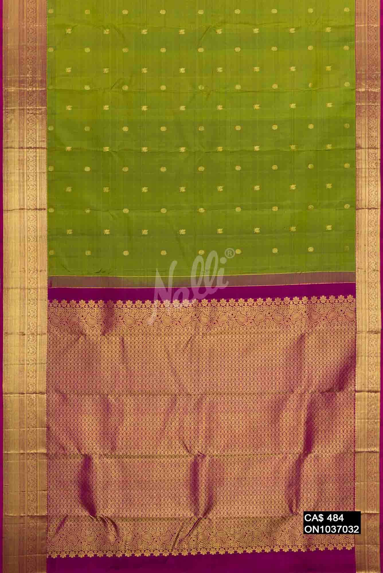Mehandi Green Kanchipuram Silk Saree