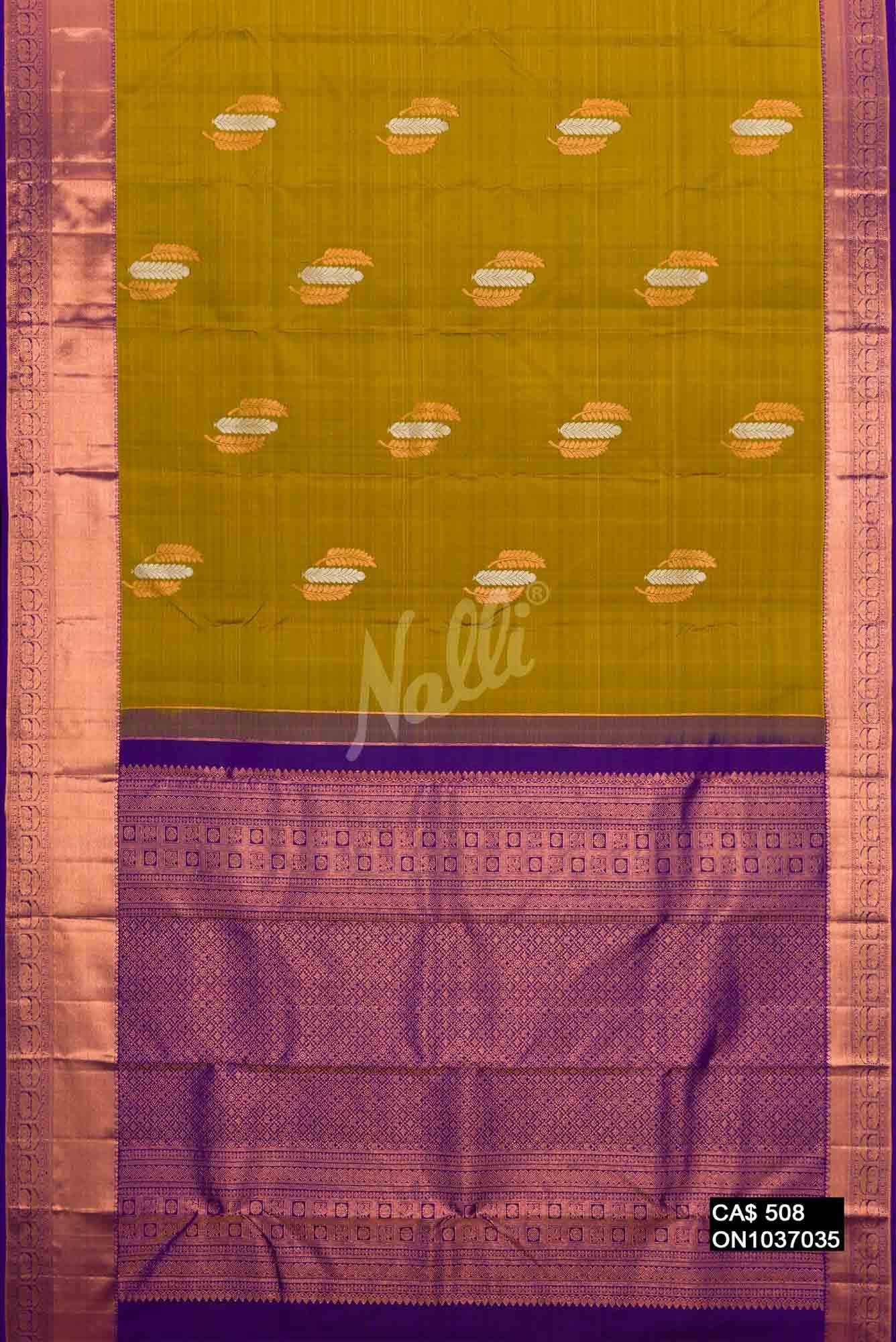 Mehandi Green Kanchipuram Silk Saree