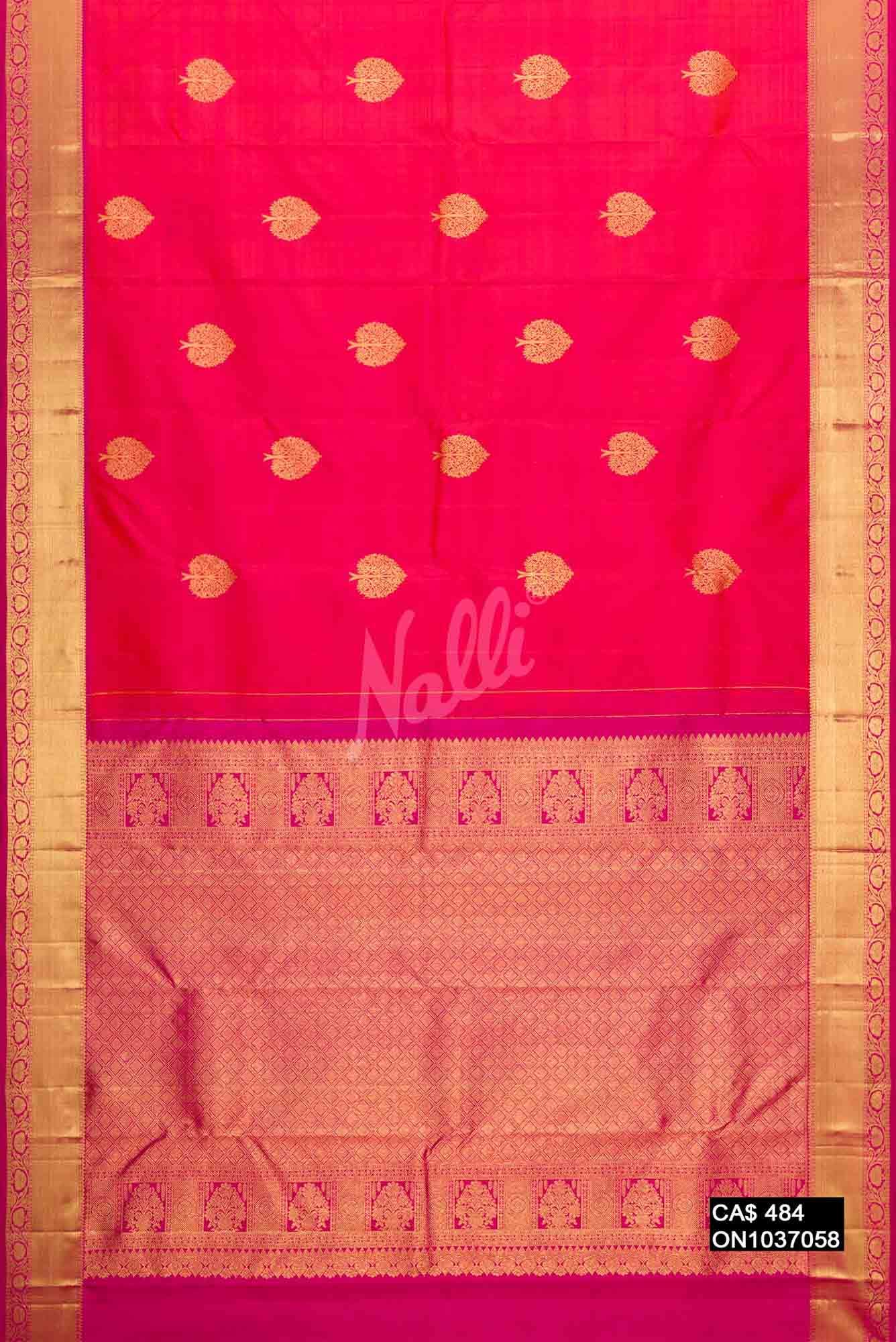 Orange Kanchipuram Silk Saree
