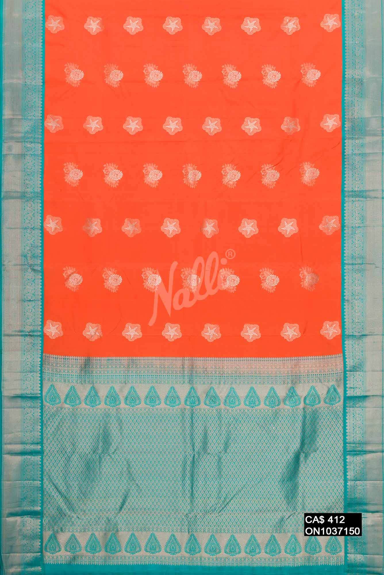 Peach Kanchipuram Silk Saree