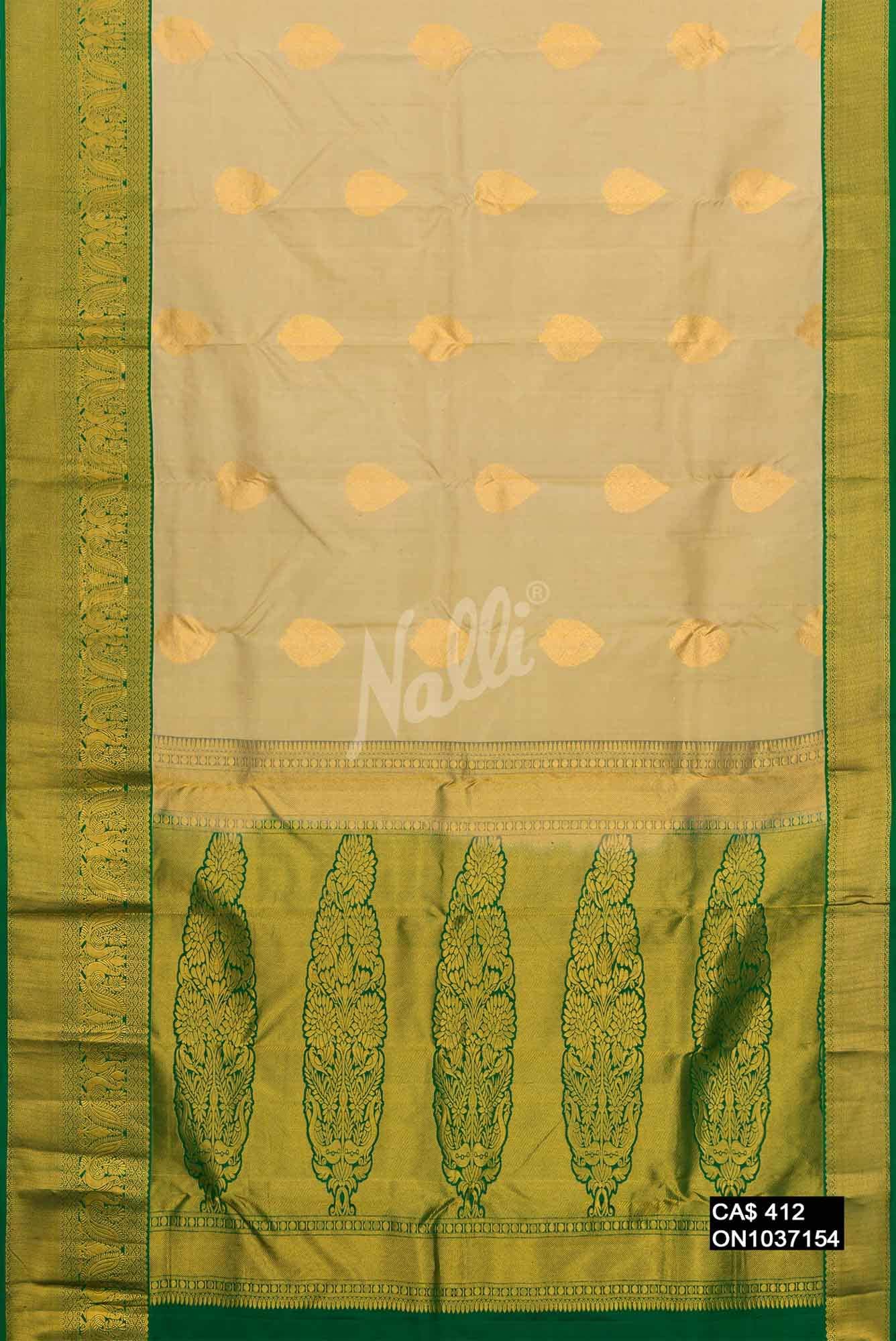 Pista Green Kanchipuram Silk Saree