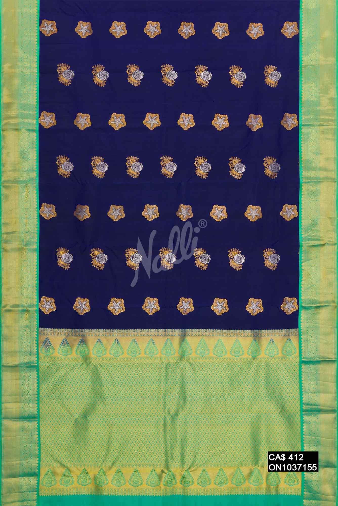 Navy Blue Kanchipuram Silk Saree