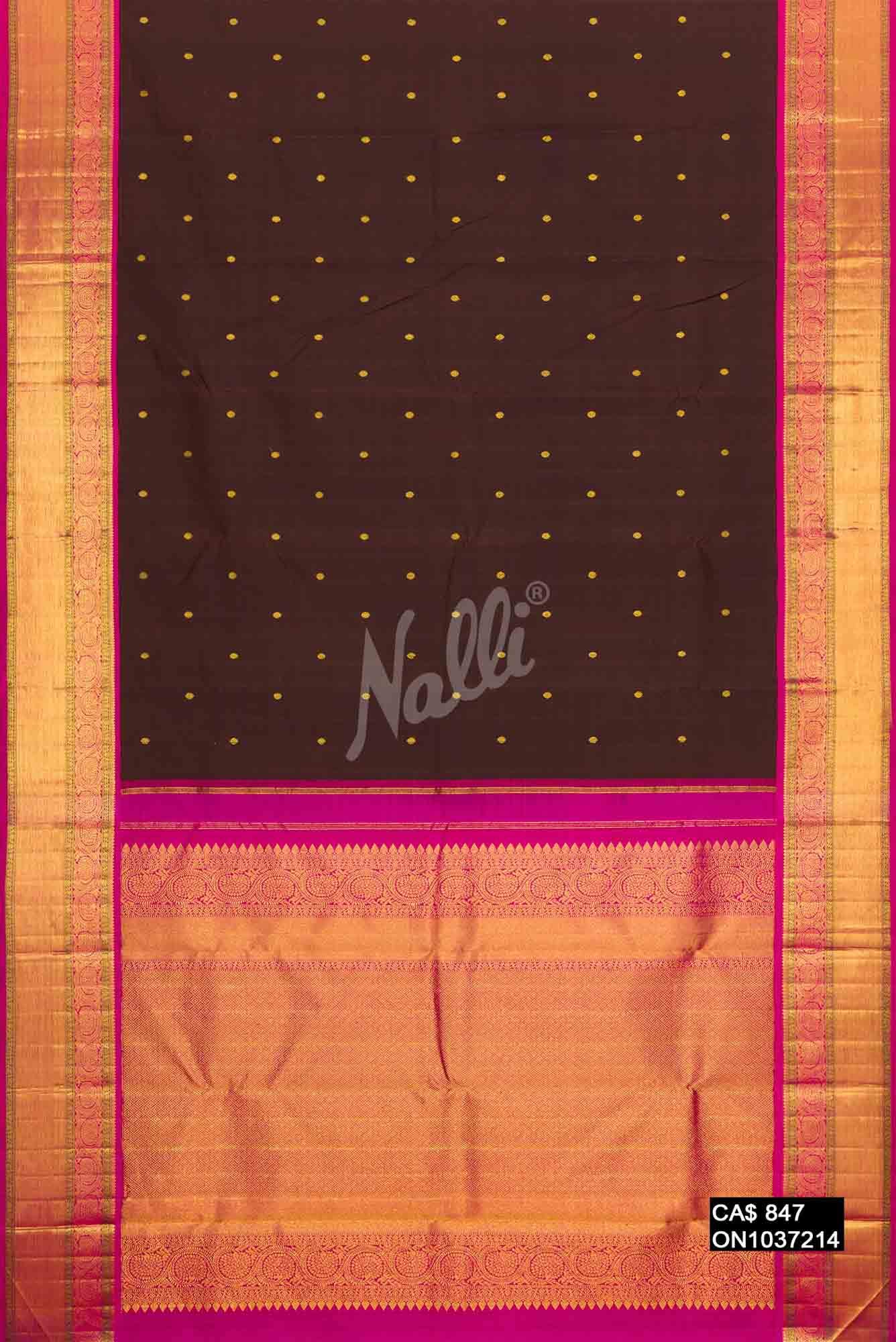 Brown Kanchipuram Silk Saree