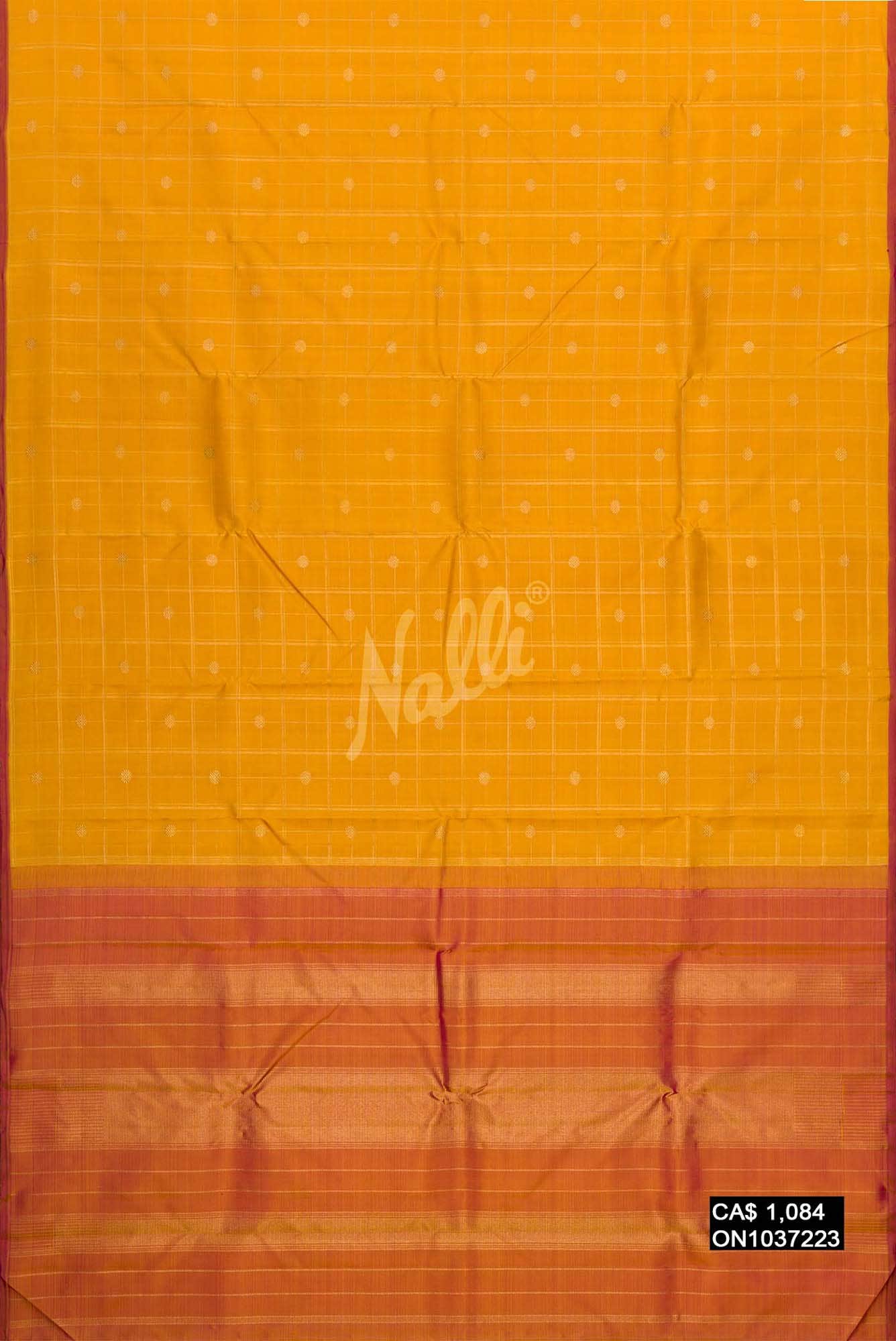 Mustard Kanchipuram Silk Saree