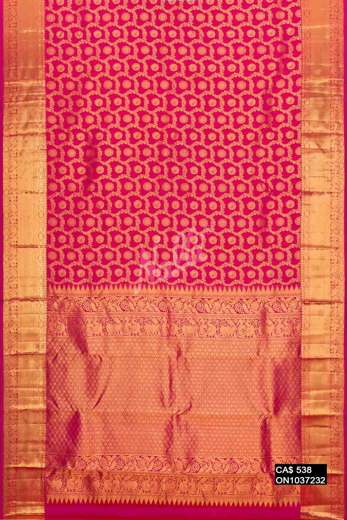 Pink Kanchipuram Silk Saree