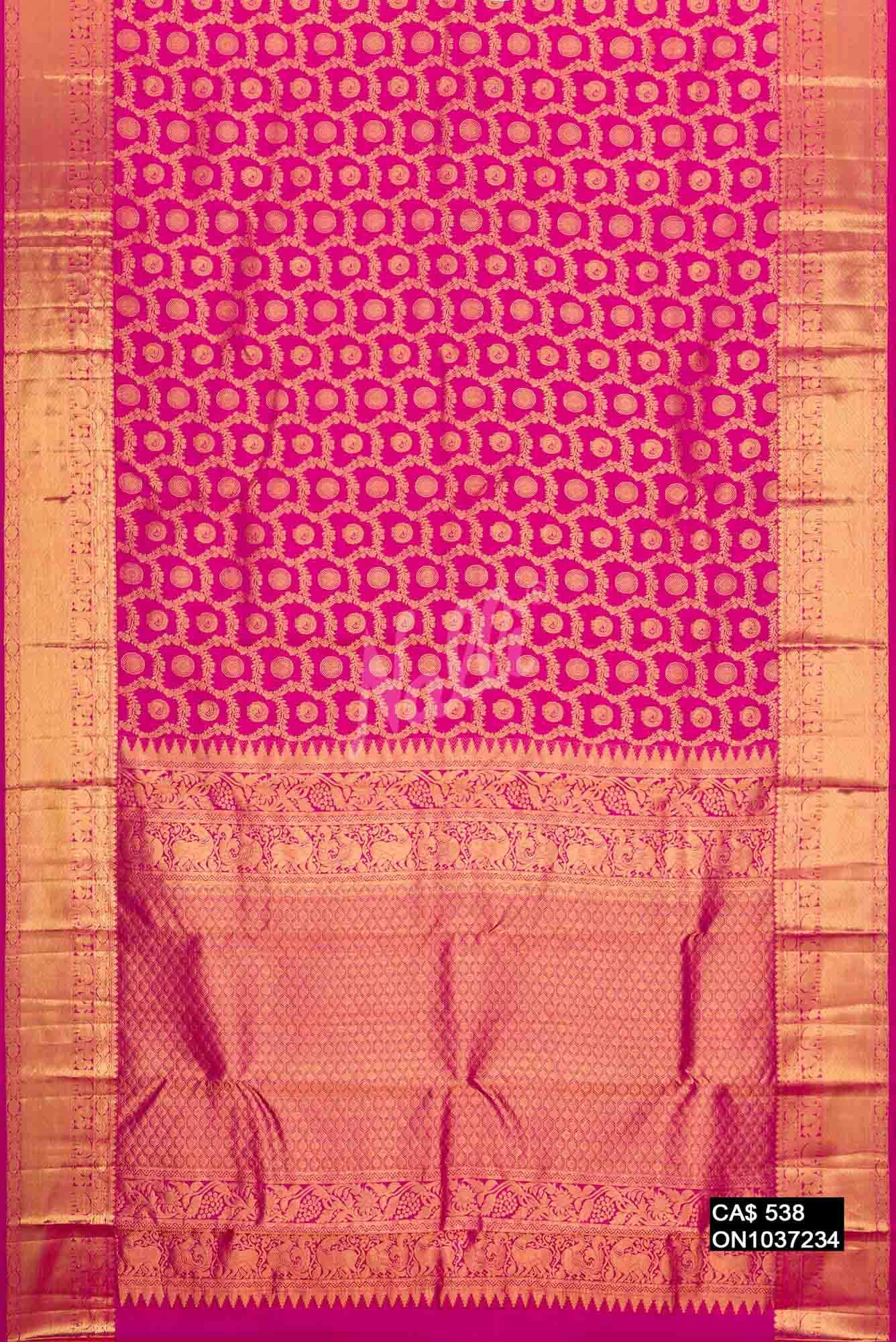 Pink Kanchipuram Silk Saree