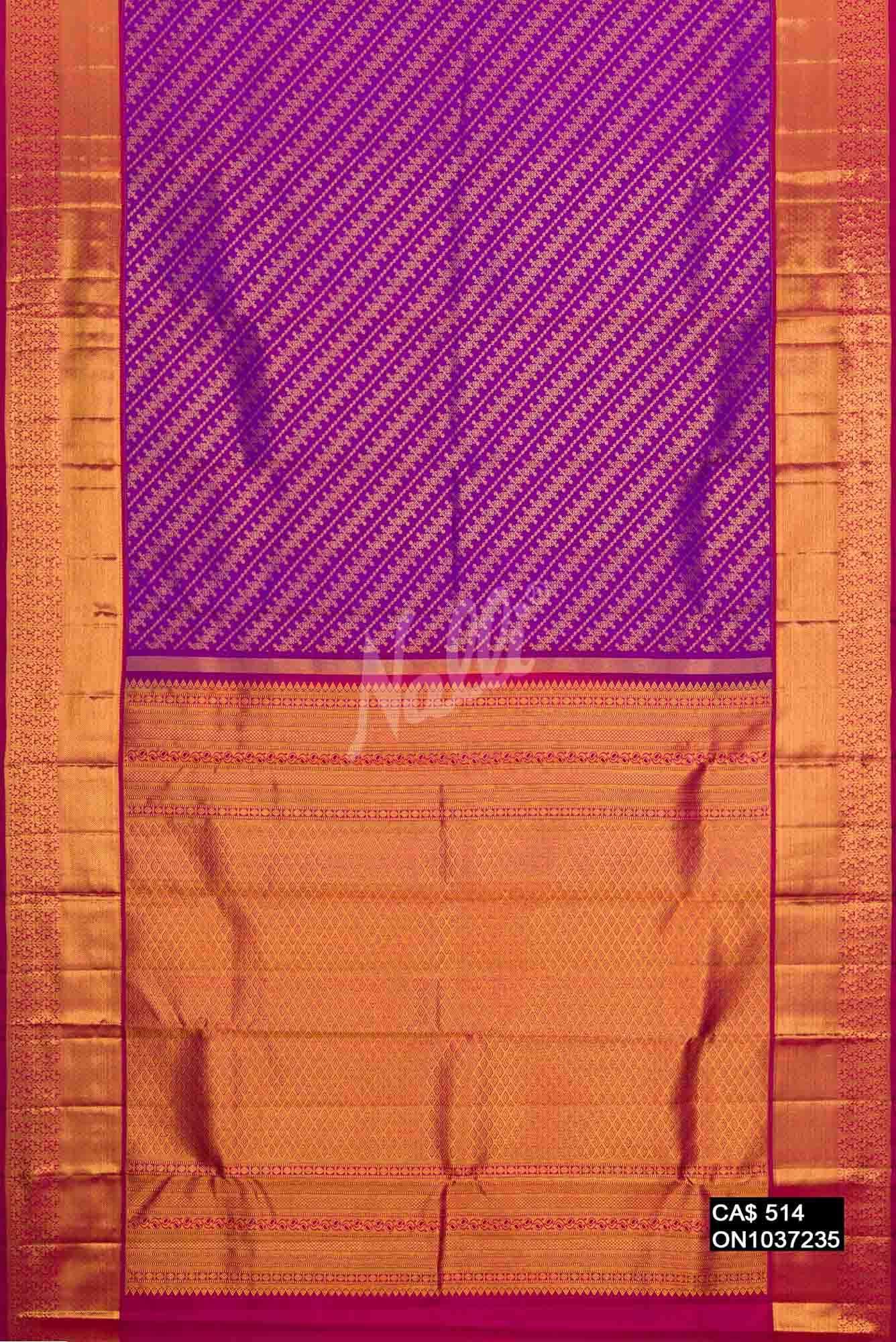 Violet Kanchipuram Silk Saree