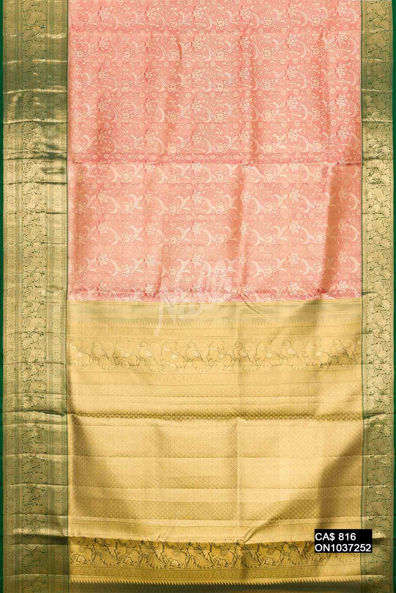 Maroon Kanchipuram Tissue Silk Saree