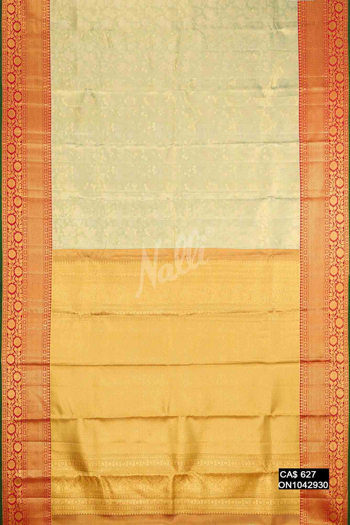 Sea Green Kanchipuram Tissue Silk Saree
