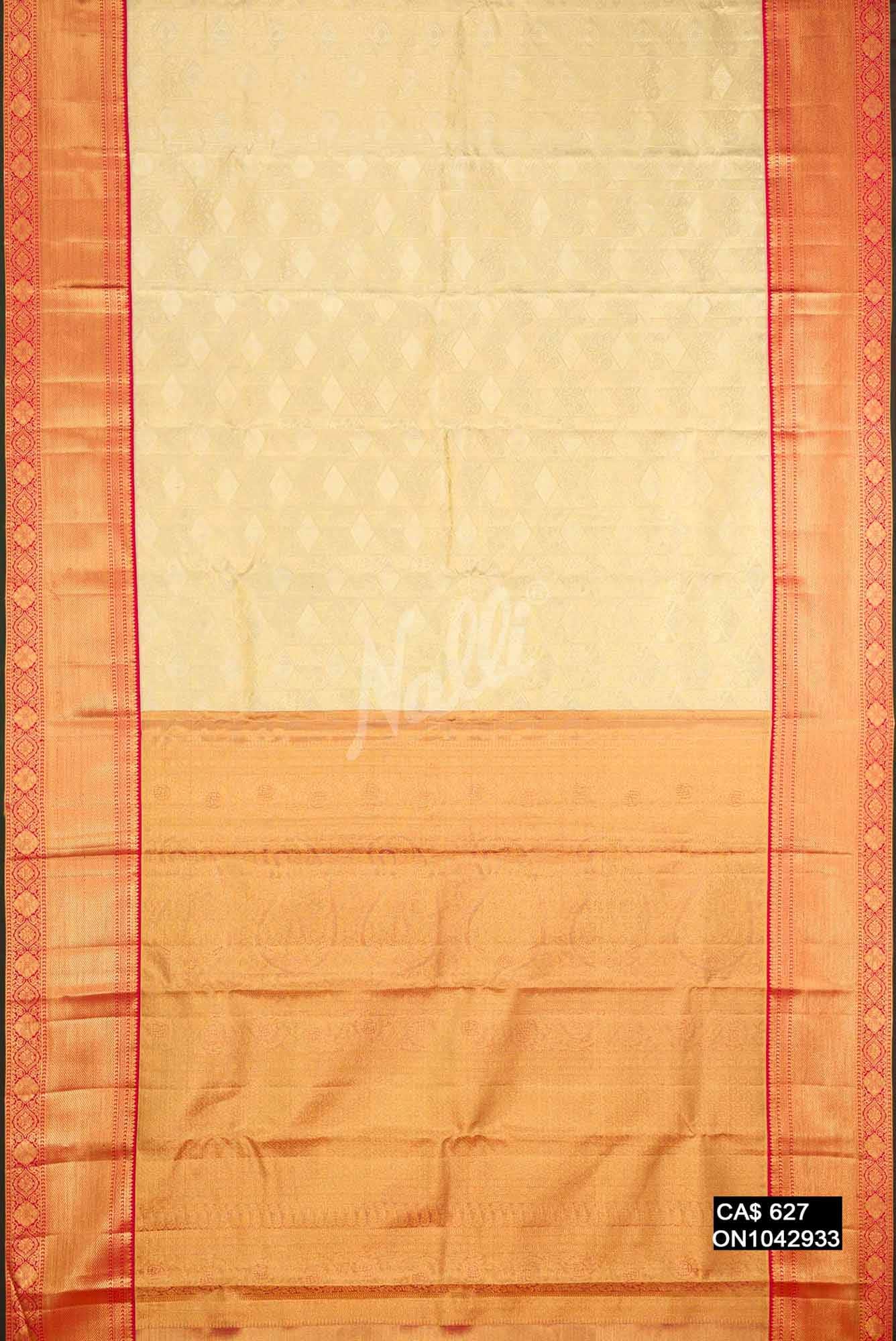 Sandal Kanchipuram Tissue Silk Saree