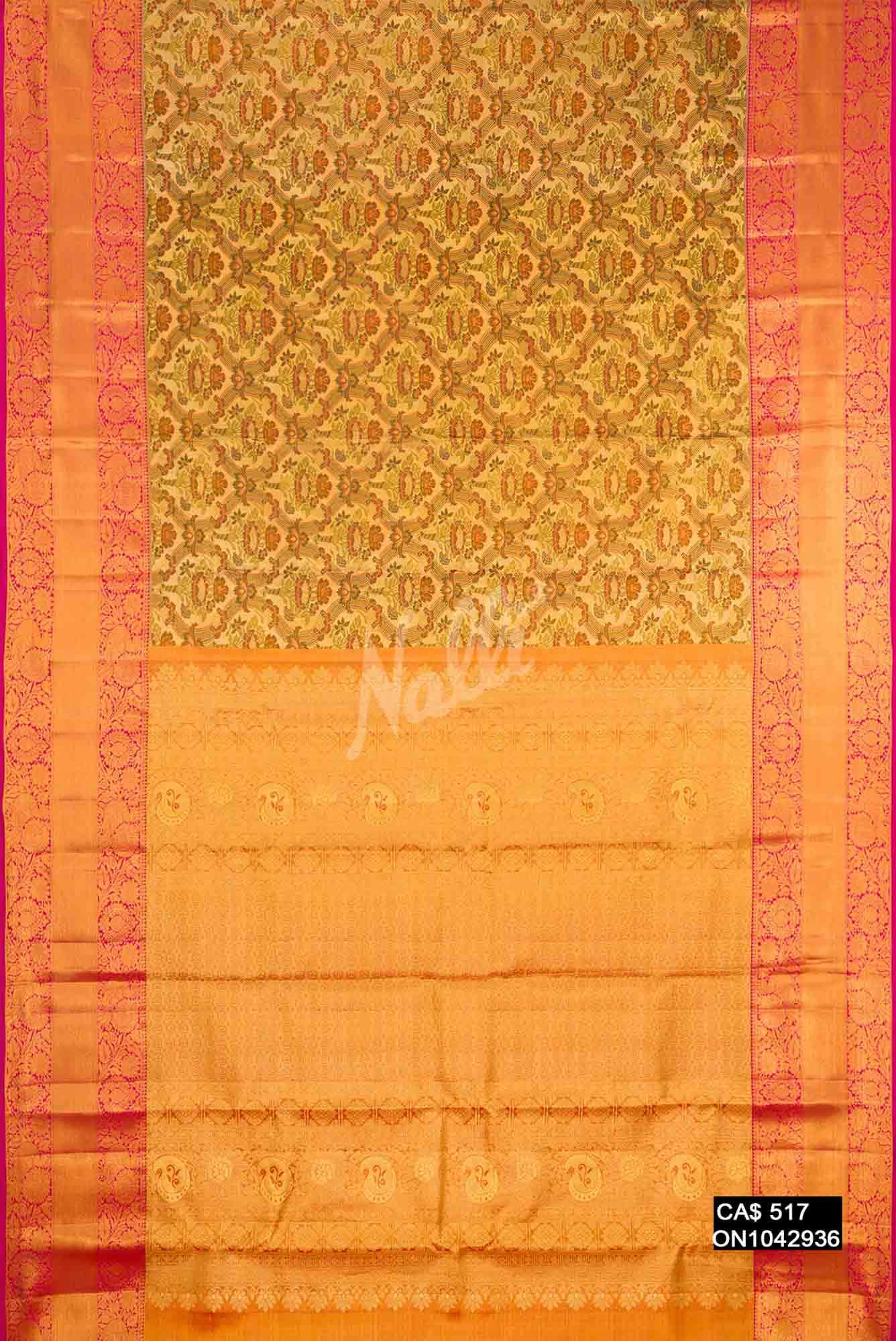 Gold Kanchipuram Tissue Silk Saree