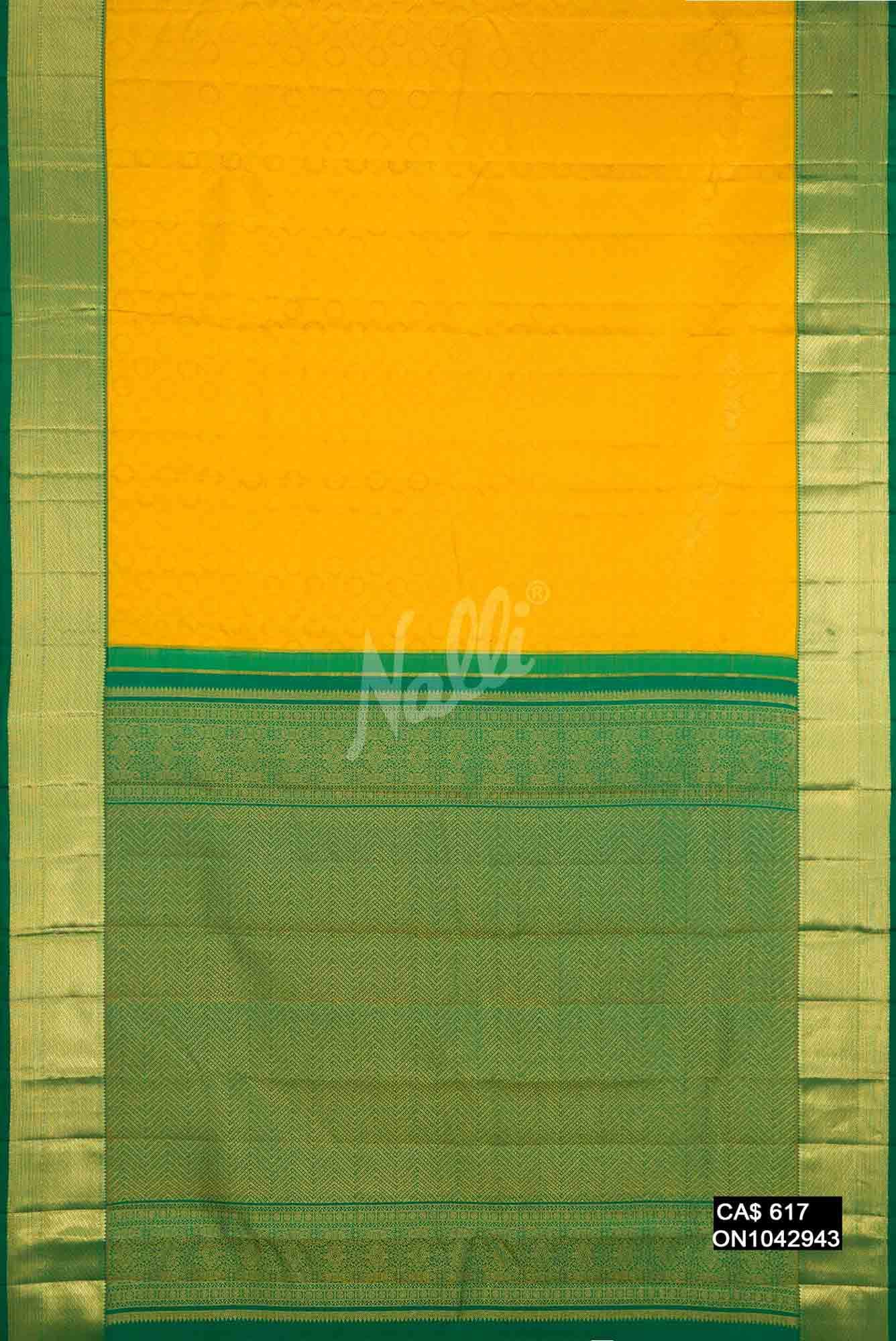 Yellow Kanchipuram Silk Saree