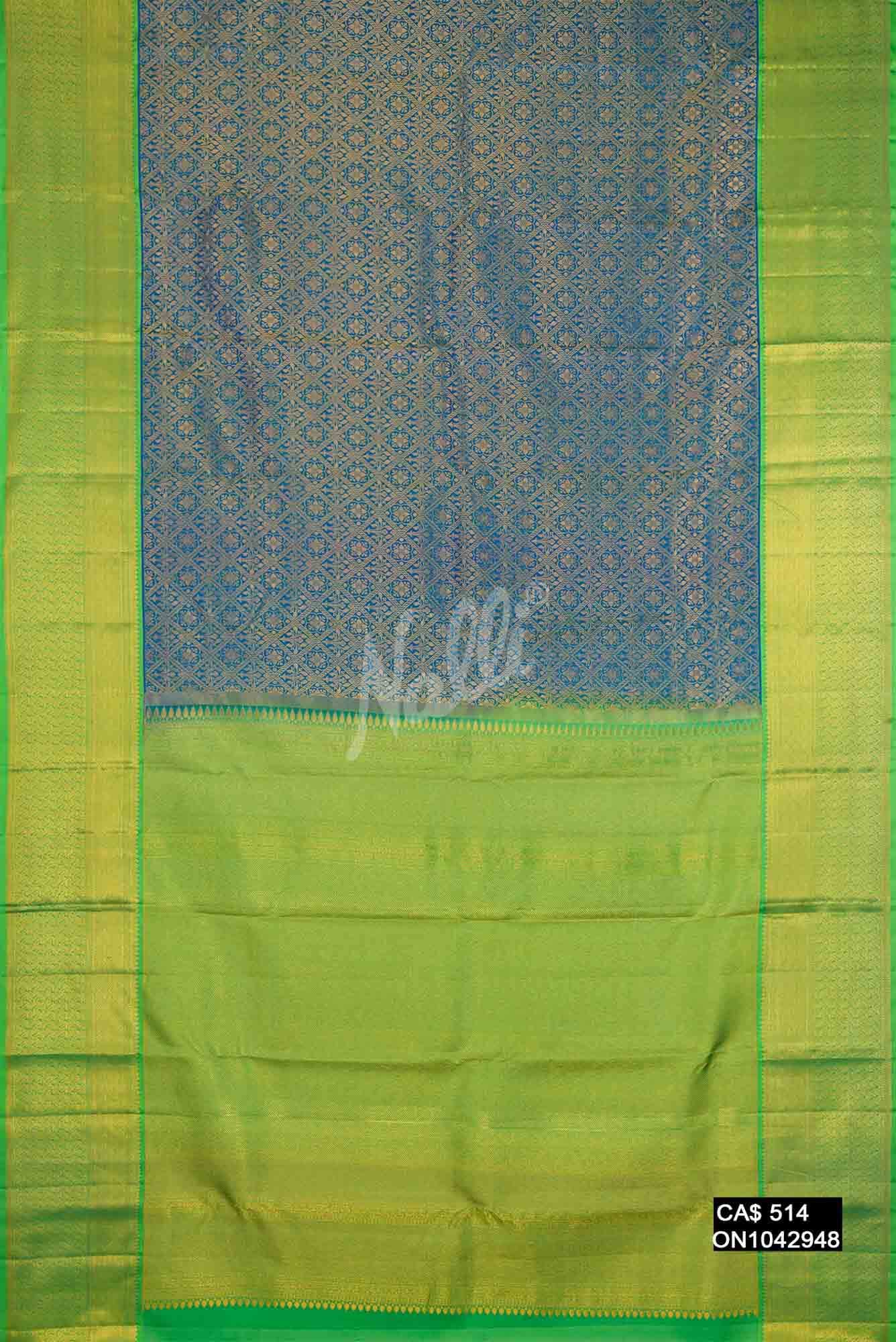 Blue Kanchipuram Silk Saree