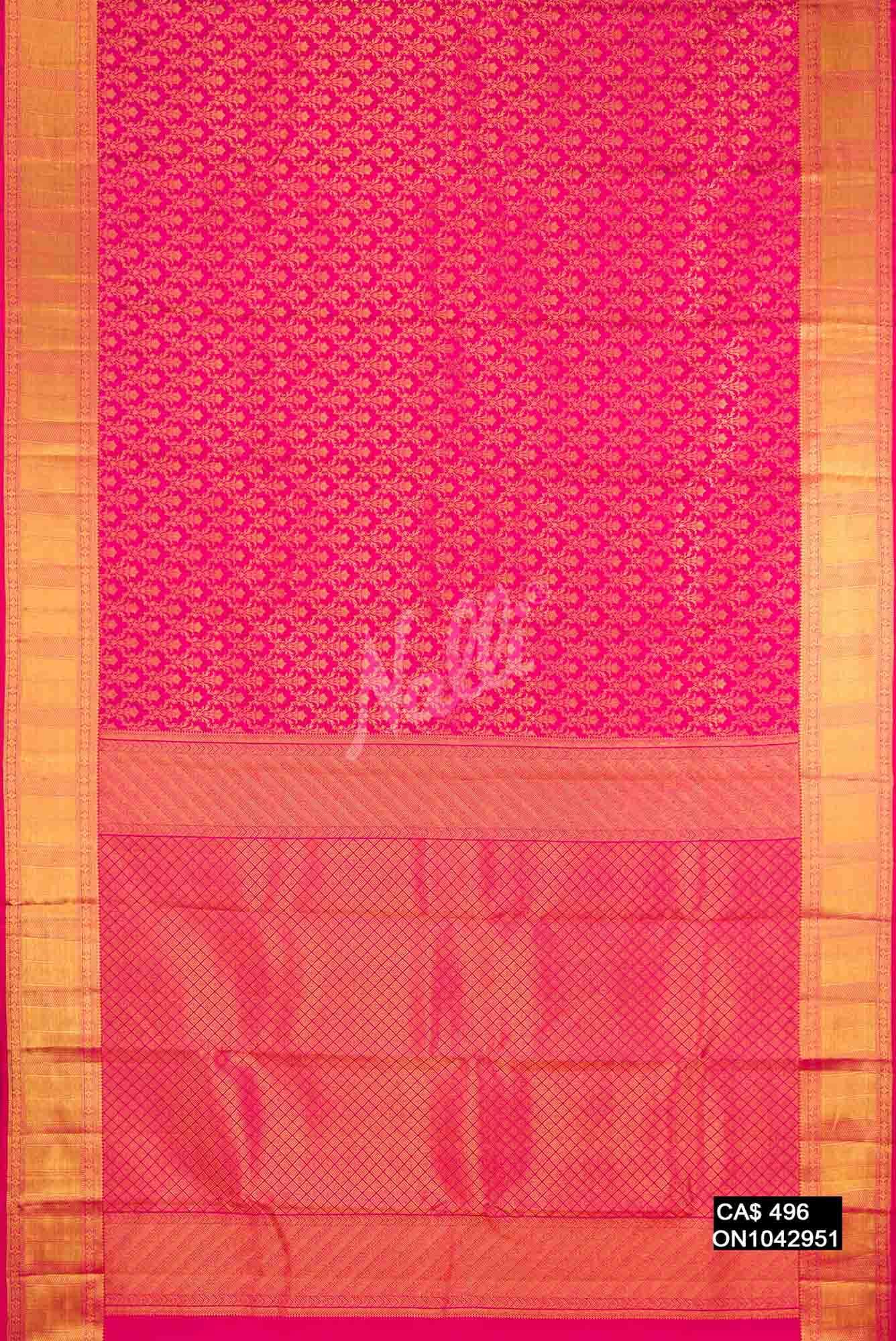 Pink Kanchipuram Silk Saree