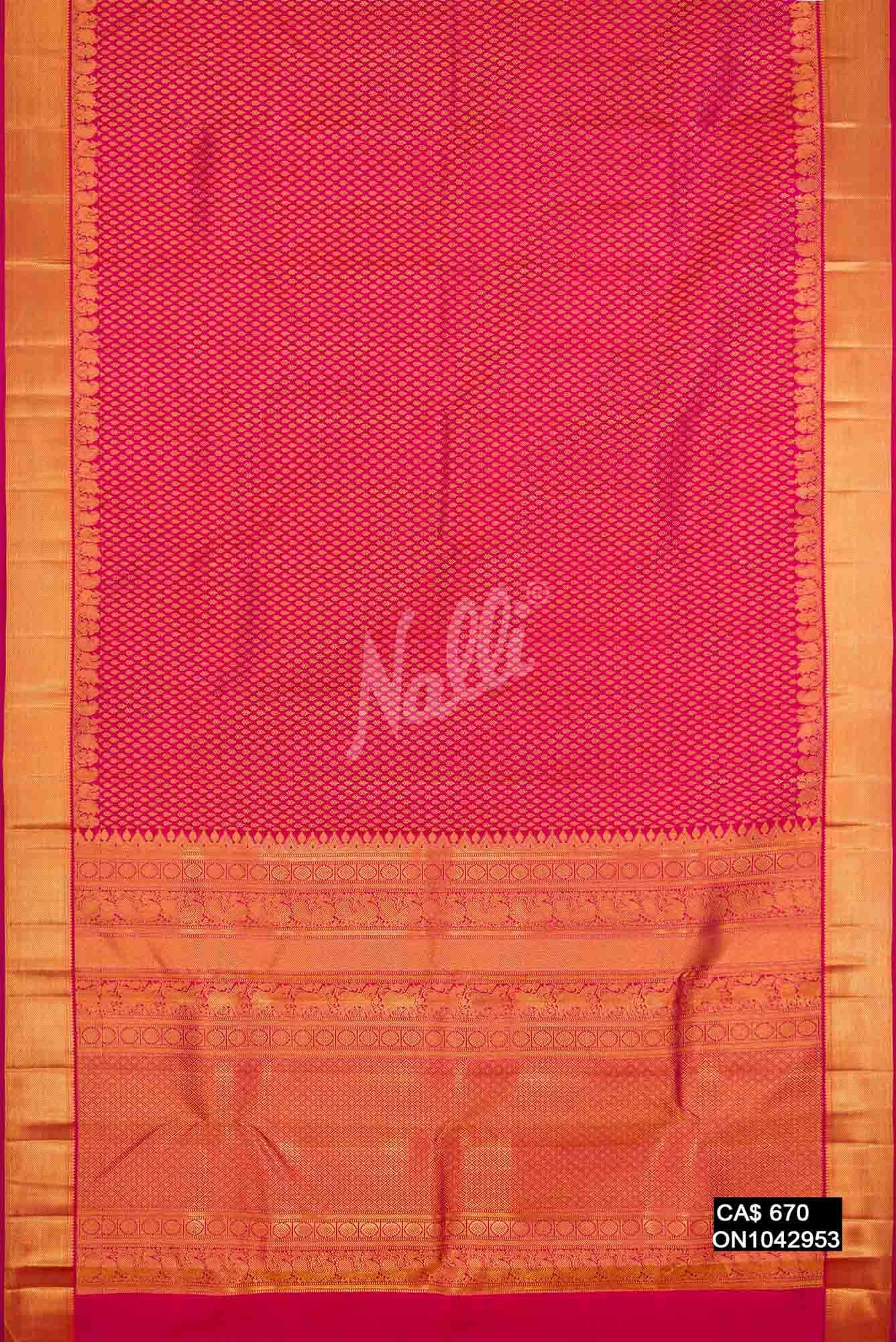 Dark Pink Kanchipuram Silk Saree