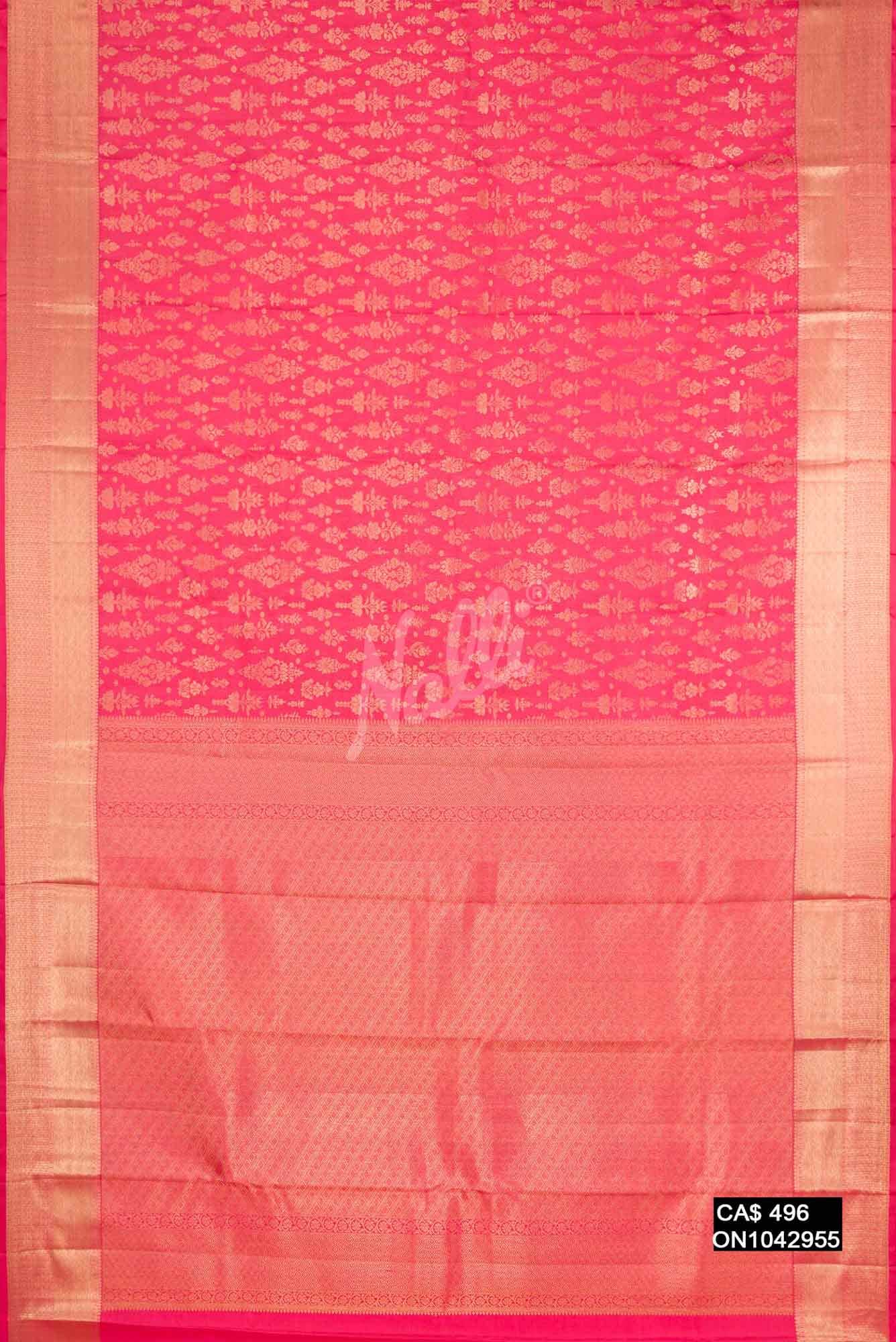 Pink Kanchipuram Silk Saree