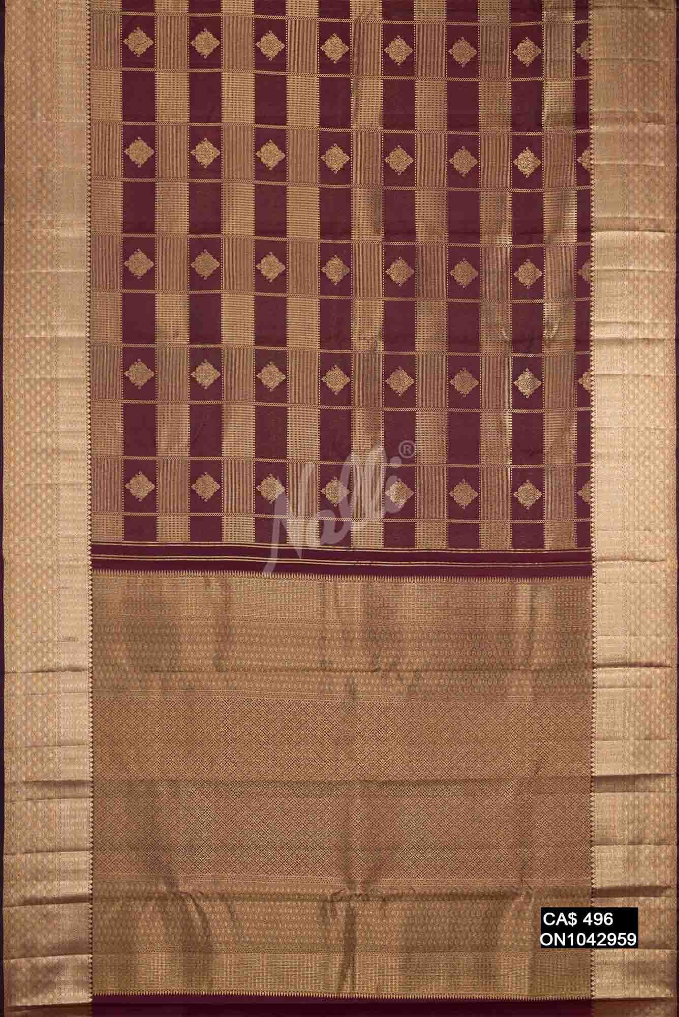 Brown Kanchipuram Silk Saree